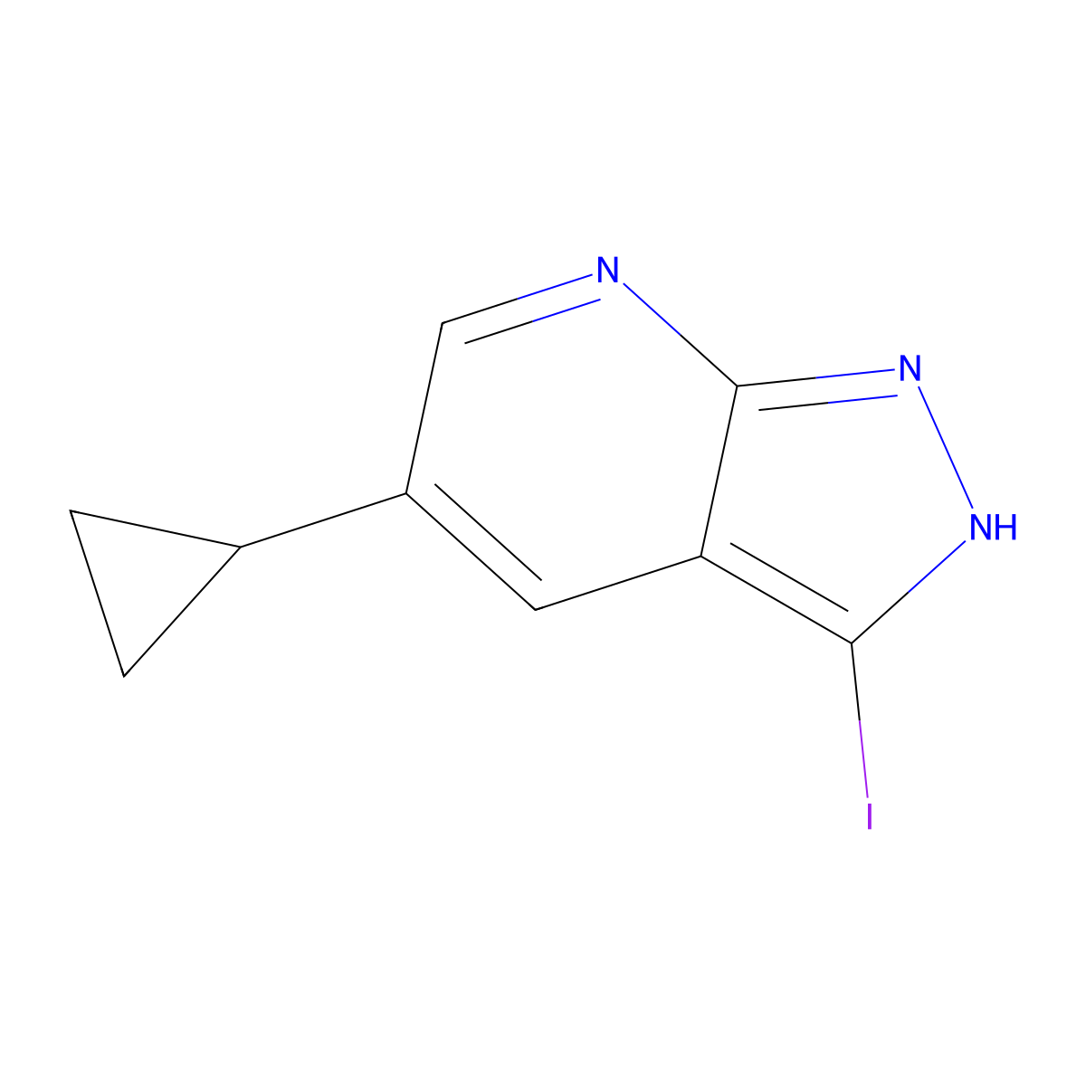5-Cyclopropyl-3-iodo-1H-pyrazolo[3,4-b]pyridine molecular structure, CAS 1936531-23-5