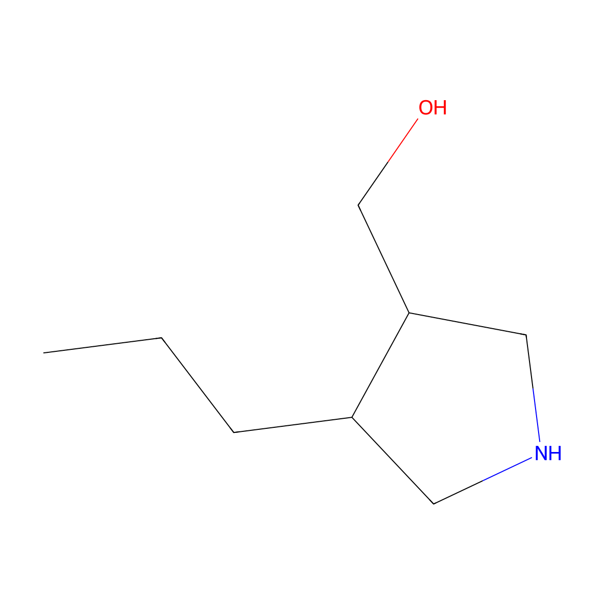 (4-Propylpyrrolidin-3-yl)methanol molecular structure, CAS 1936532-22-7