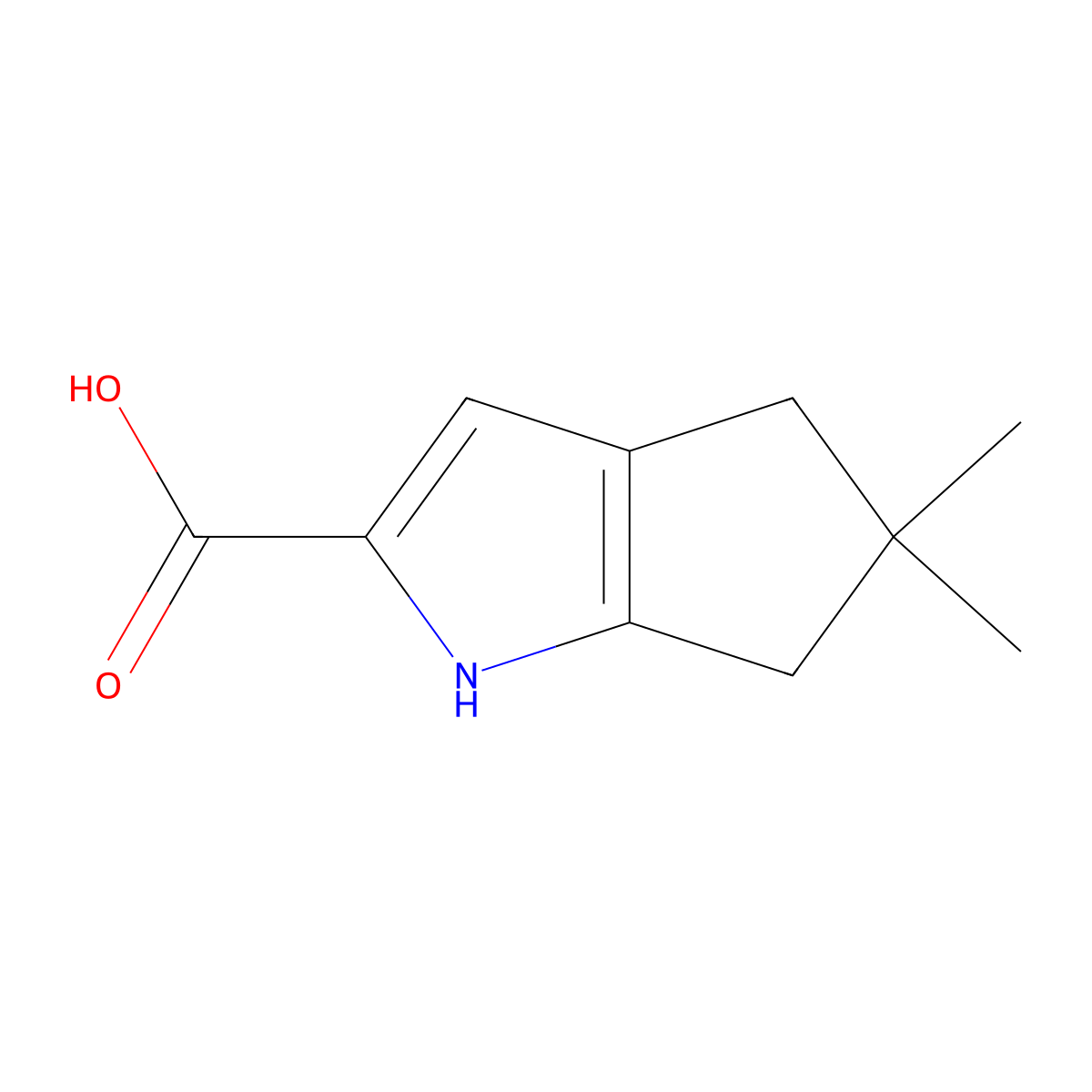5,5-Dimethyl-1,4,5,6-tetrahydrocyclopenta[b]pyrrole-2-carboxylic acid molecular structure, CAS 1936533-04-8