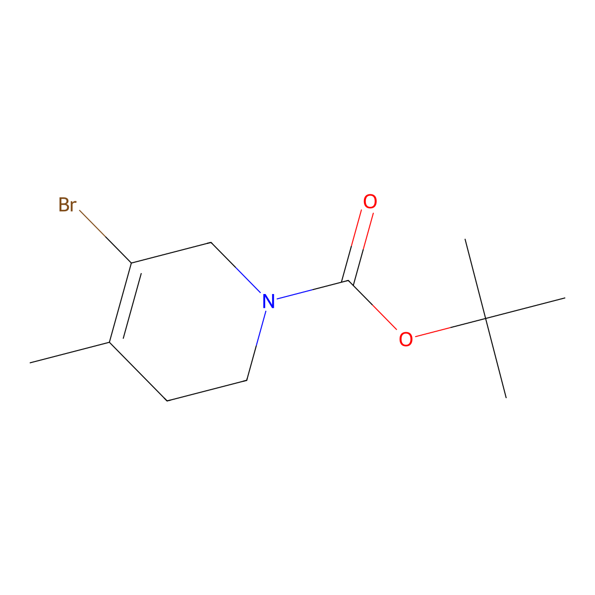 Tert-butyl 5-bromo-4-methyl-1,2,3,6-tetrahydropyridine-1-carboxylate molecular structure, CAS 1936537-39-1