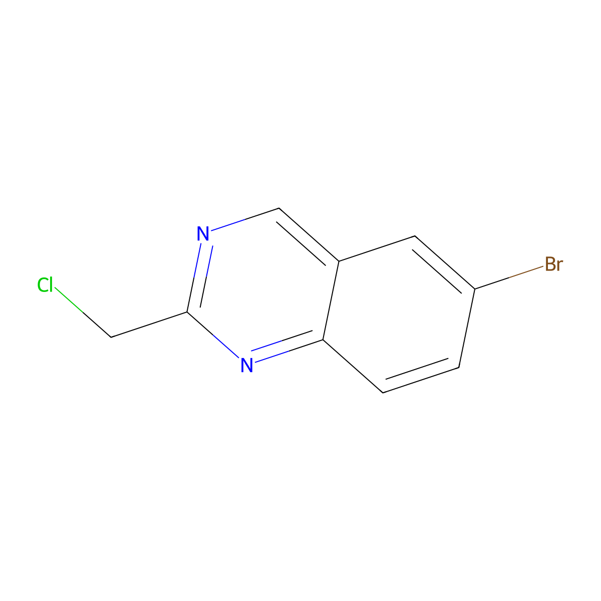 6-Bromo-2-(chloromethyl)quinazoline molecular structure, CAS 1936538-67-8