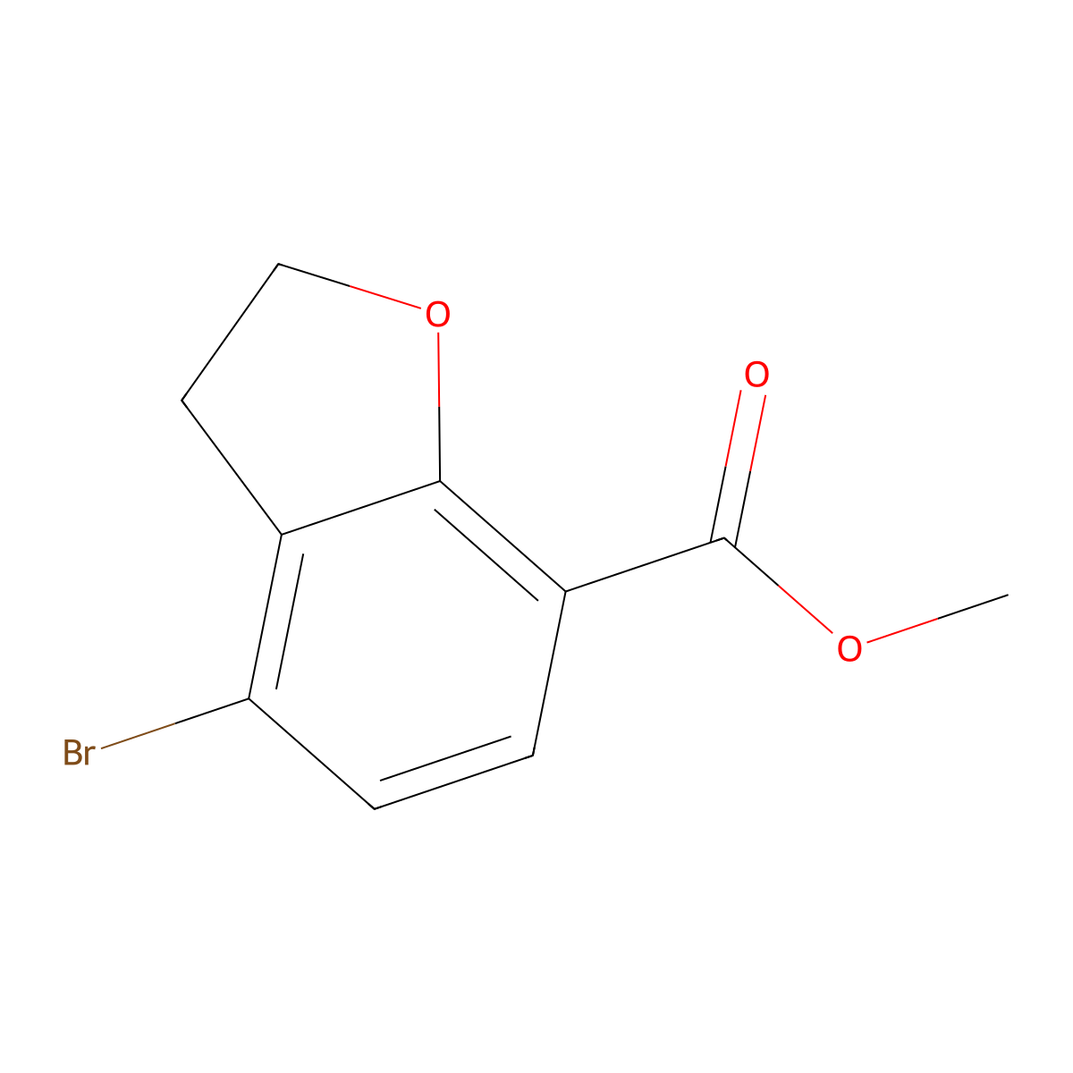 Methyl 4-bromo-2,3-dihydro-1-benzofuran-7-carboxylate molecular structure, CAS 1936545-61-7