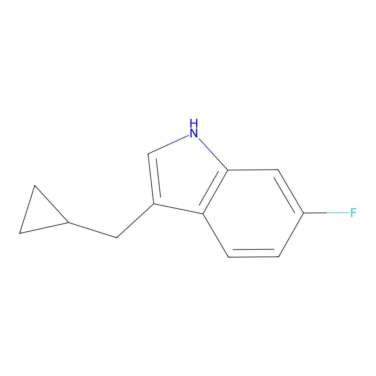3-(Cyclopropylmethyl)-6-fluoro-1H-indole molecular structure, CAS 1936547-08-8
