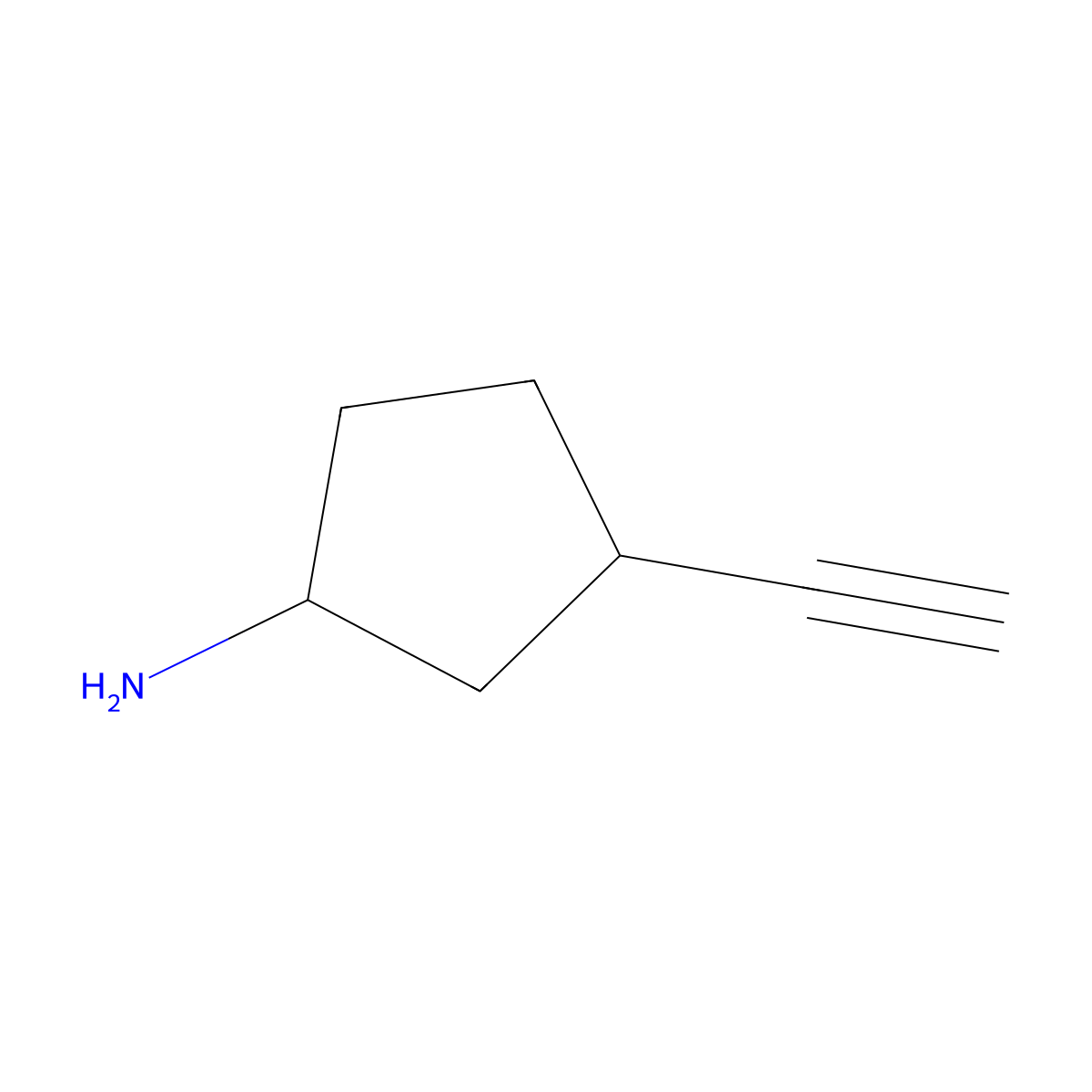 3-Ethynylcyclopentan-1-amine molecular structure, CAS 1936547-13-5