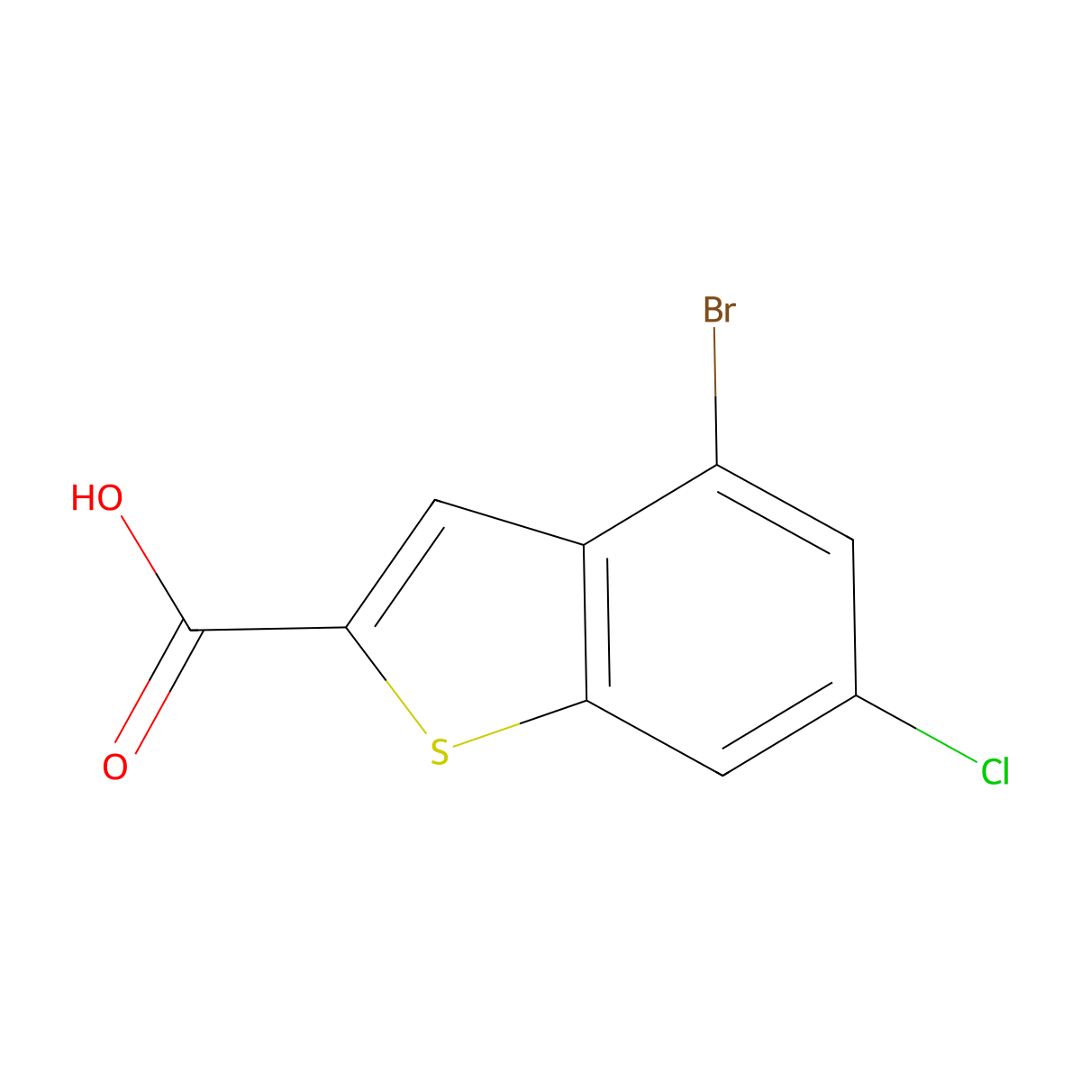 4-Bromo-6-chlorobenZo[b]thiophene-2-carboxylic acid molecular structure, CAS 1936547-14-6