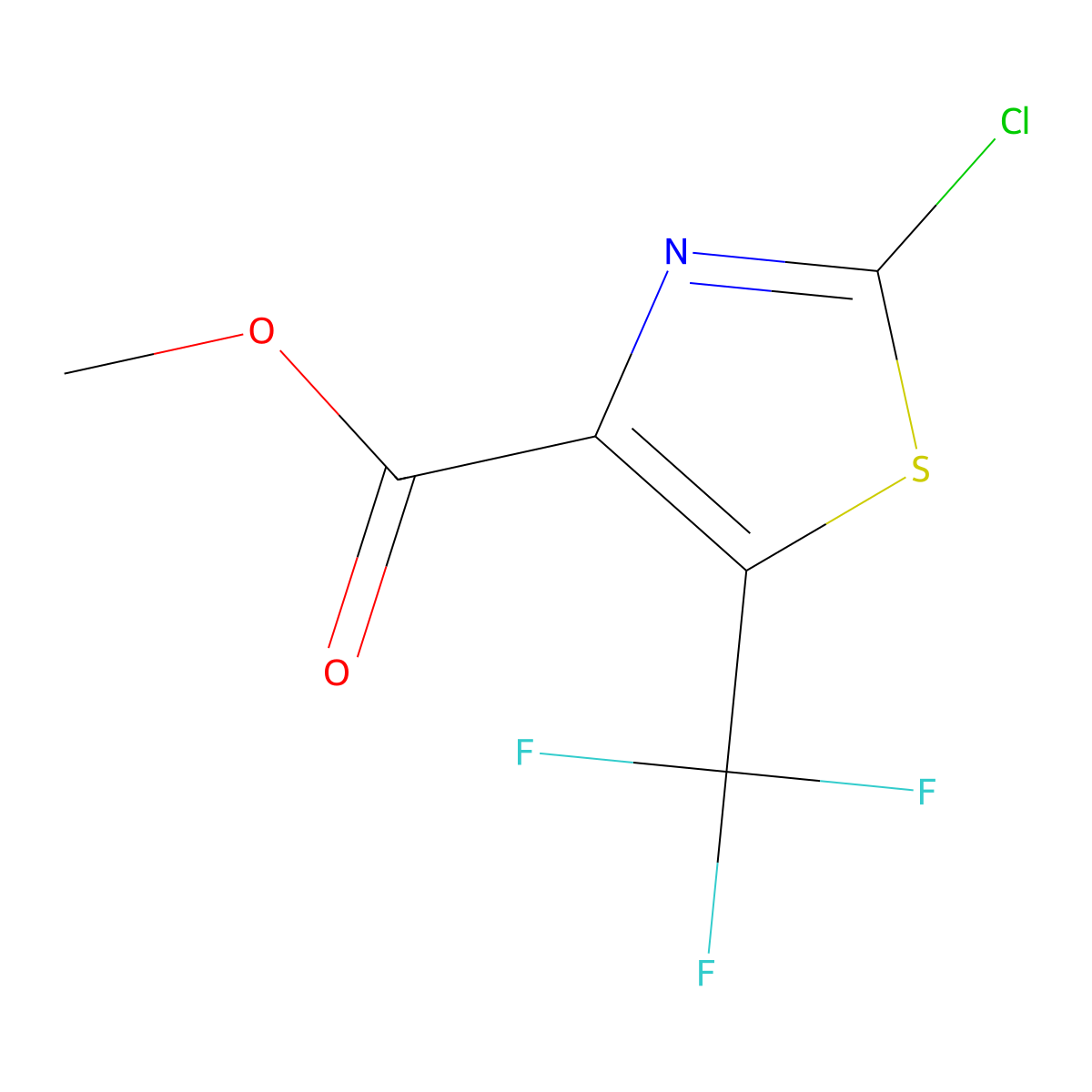 Methyl 2-chloro-5-(trifluoromethyl)-1,3-thiazole-4-carboxylate molecular structure, CAS 1936549-29-9