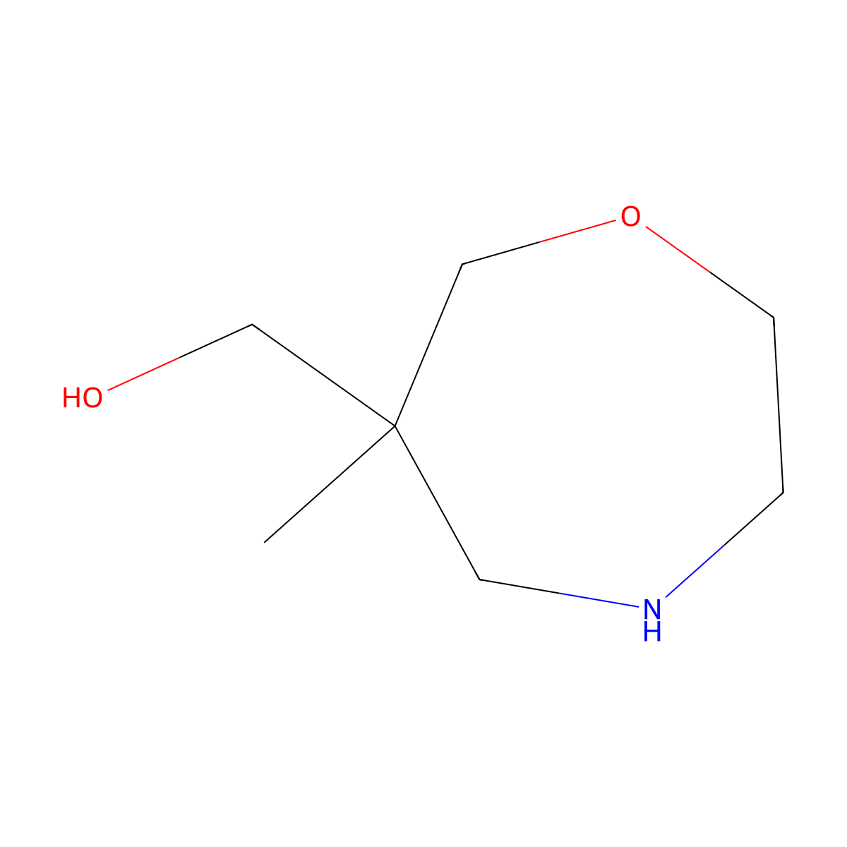 (6-Methyl-1,4-oxazepan-6-yl)methanol molecular structure, CAS 1936551-17-5