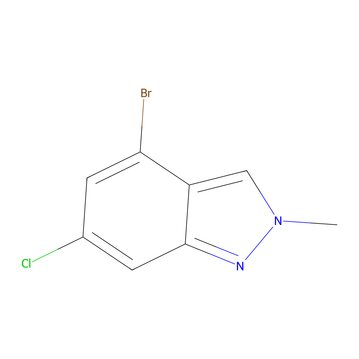 4-Bromo-6-chloro-2-methyl-2H-indazole molecular structure, CAS 1936553-00-2