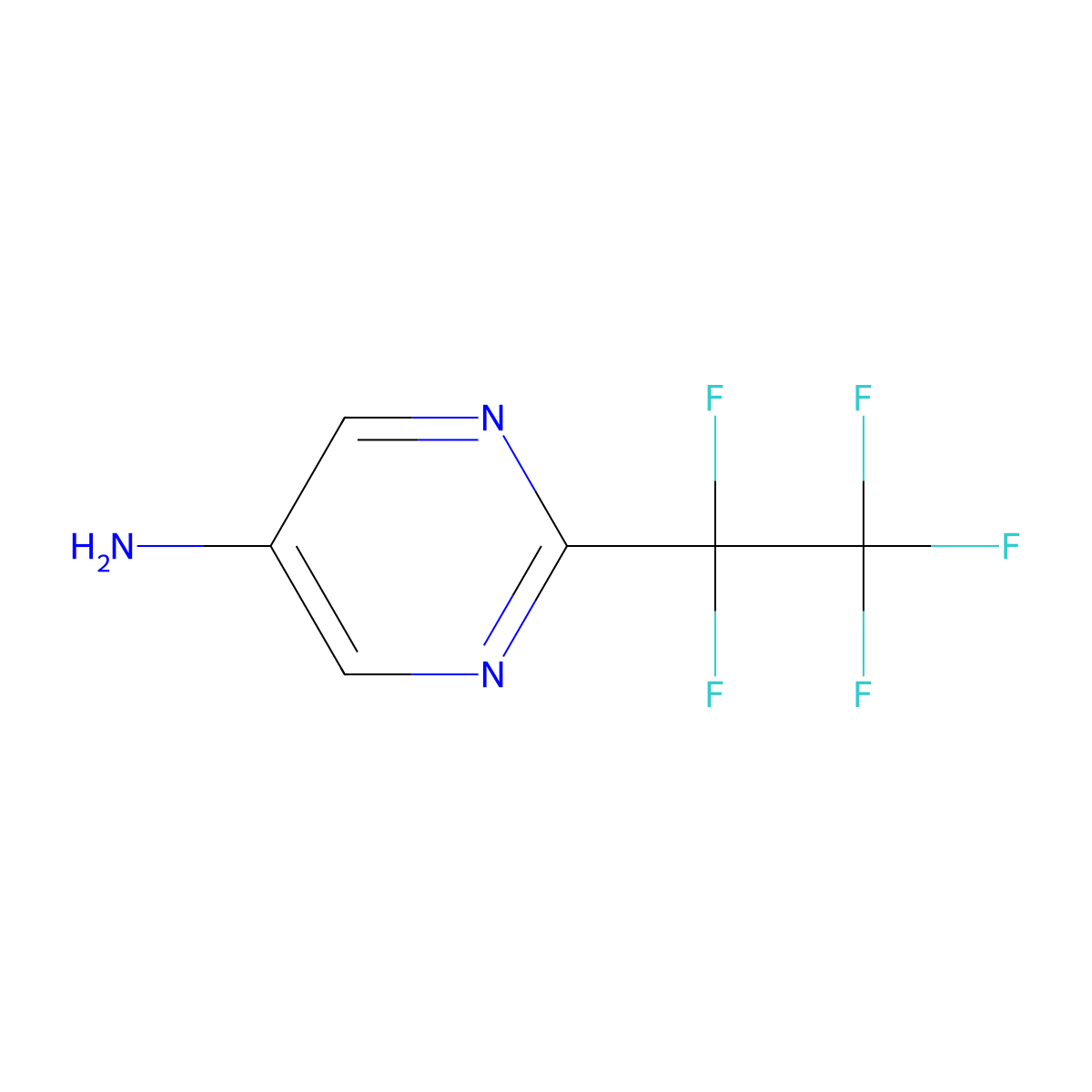 2-(Perfluoroethyl)pyrimidin-5-amine molecular structure, CAS 1936554-56-1