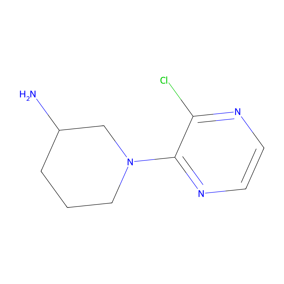 1-(3-Chloropyrazin-2-yl)piperidin-3-amine molecular structure, CAS 1936555-07-5