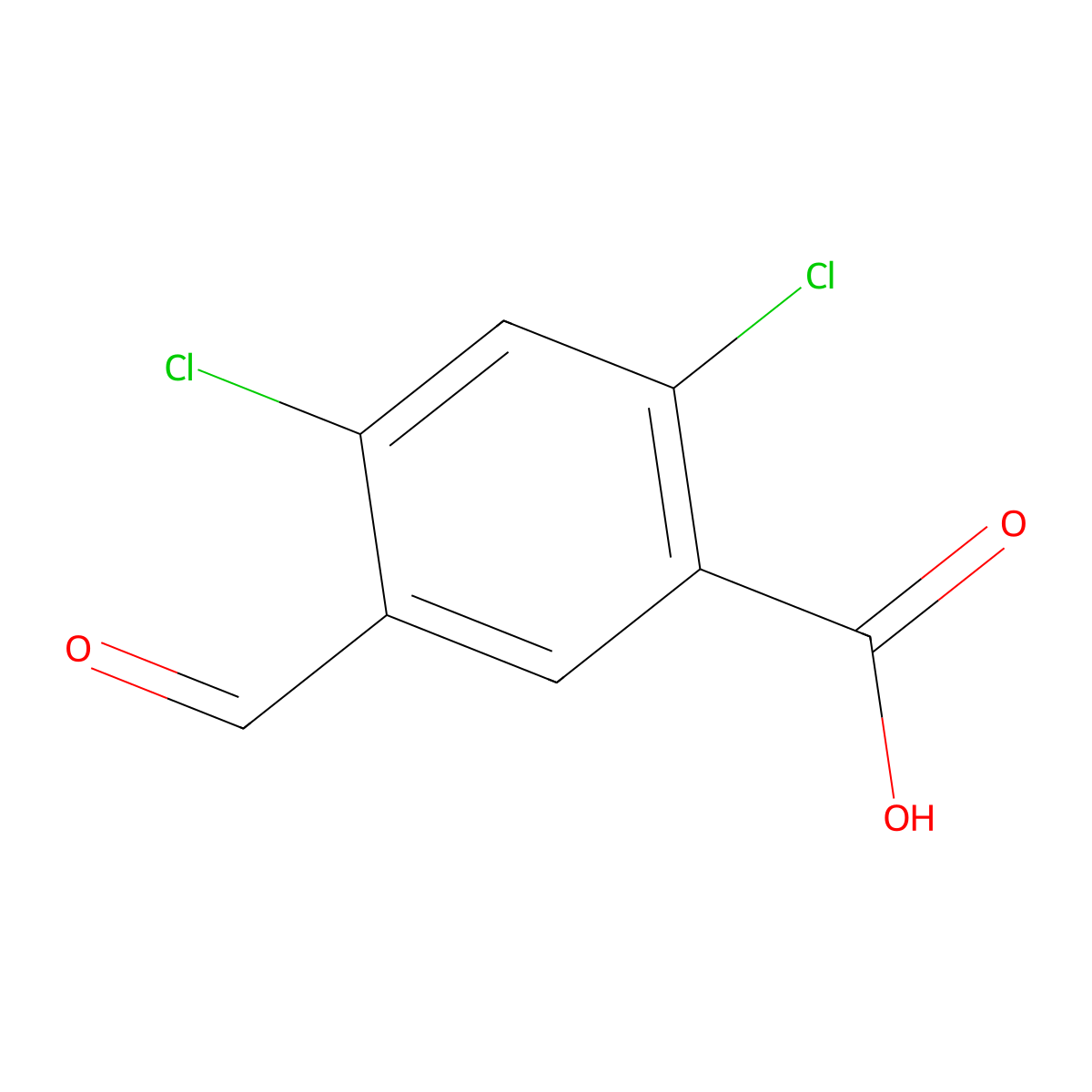 2,4-Dichloro-5-formylbenzoic acid molecular structure, CAS 1936558-23-4