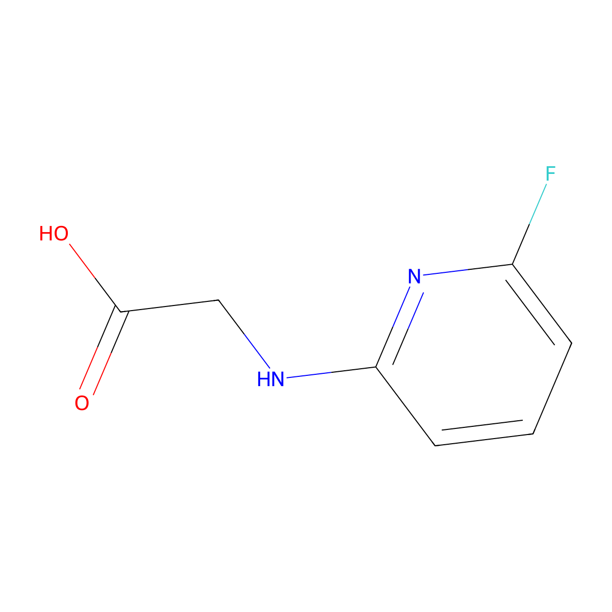 2-[(6-Fluoropyridin-2-yl)amino]acetic acid molecular structure, CAS 1936560-27-8