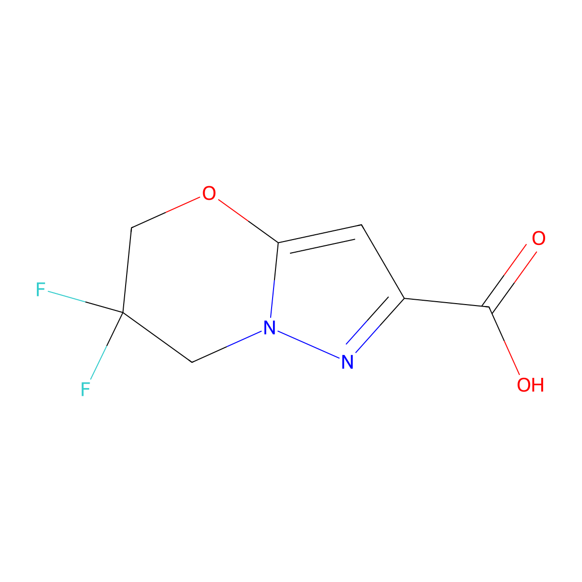 6,6-Difluoro-6,7-dihydro-5H-pyrazolo[5,1-b][1,3]oxazine-2-carboxylic acid molecular structure, CAS 1936561-24-8