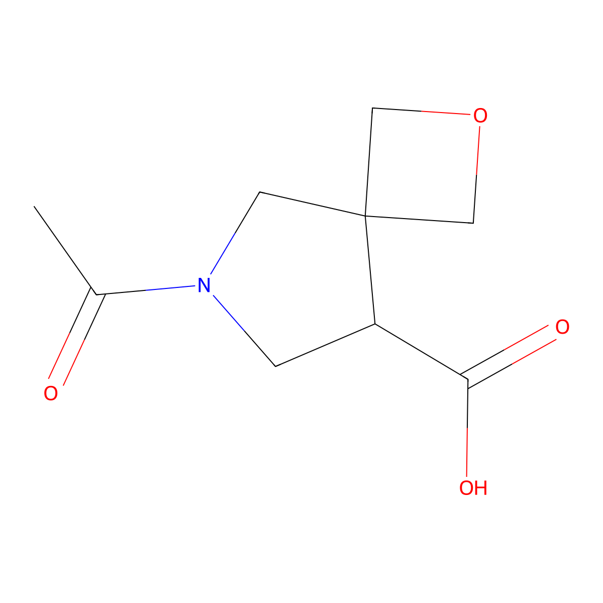 6-Acetyl-2-oxa-6-azaspiro[3.4]octane-8-carboxylic acid molecular structure, CAS 1936563-12-0