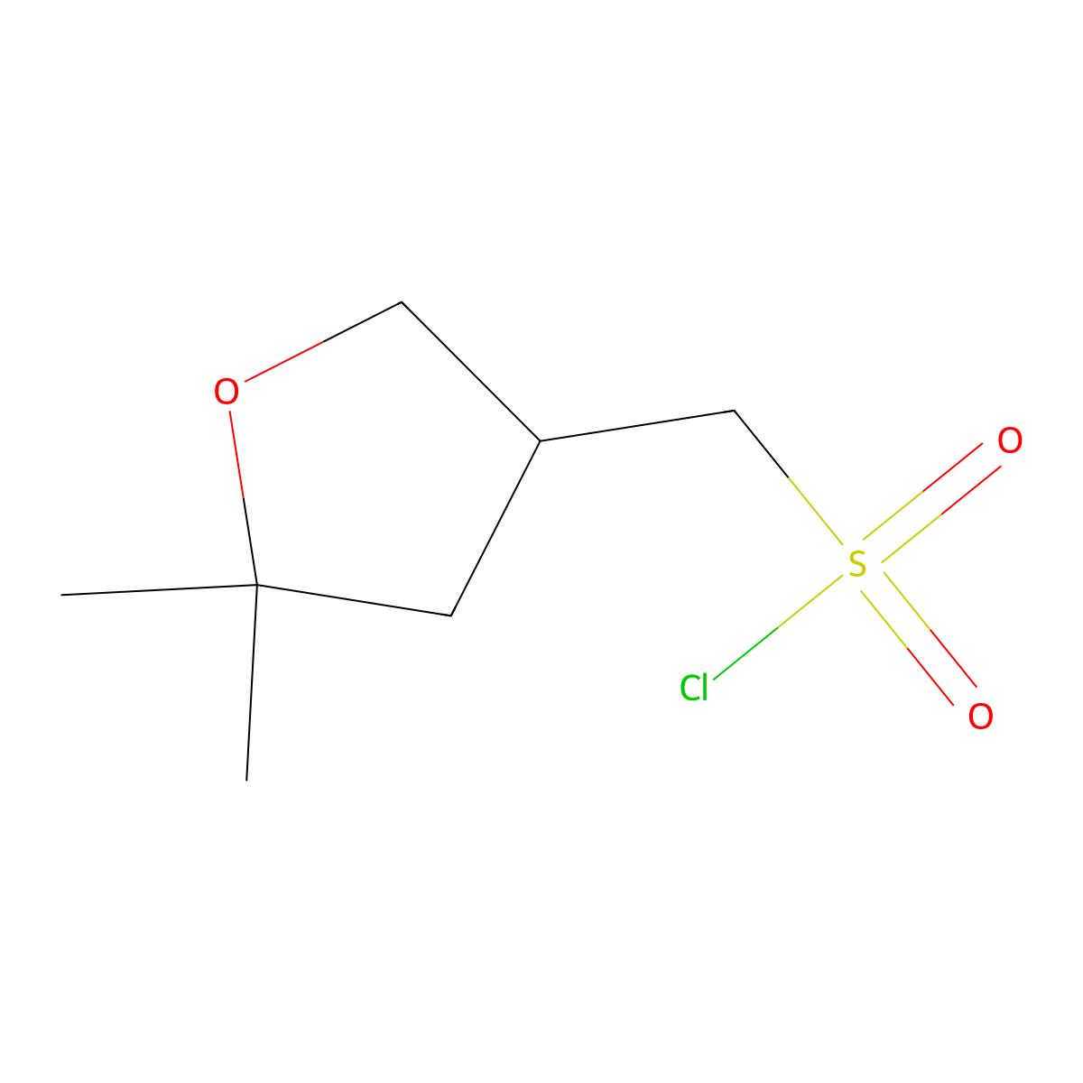 (5,5-Dimethyloxolan-3-yl)methanesulfonyl chloride molecular structure, CAS 1936563-62-0