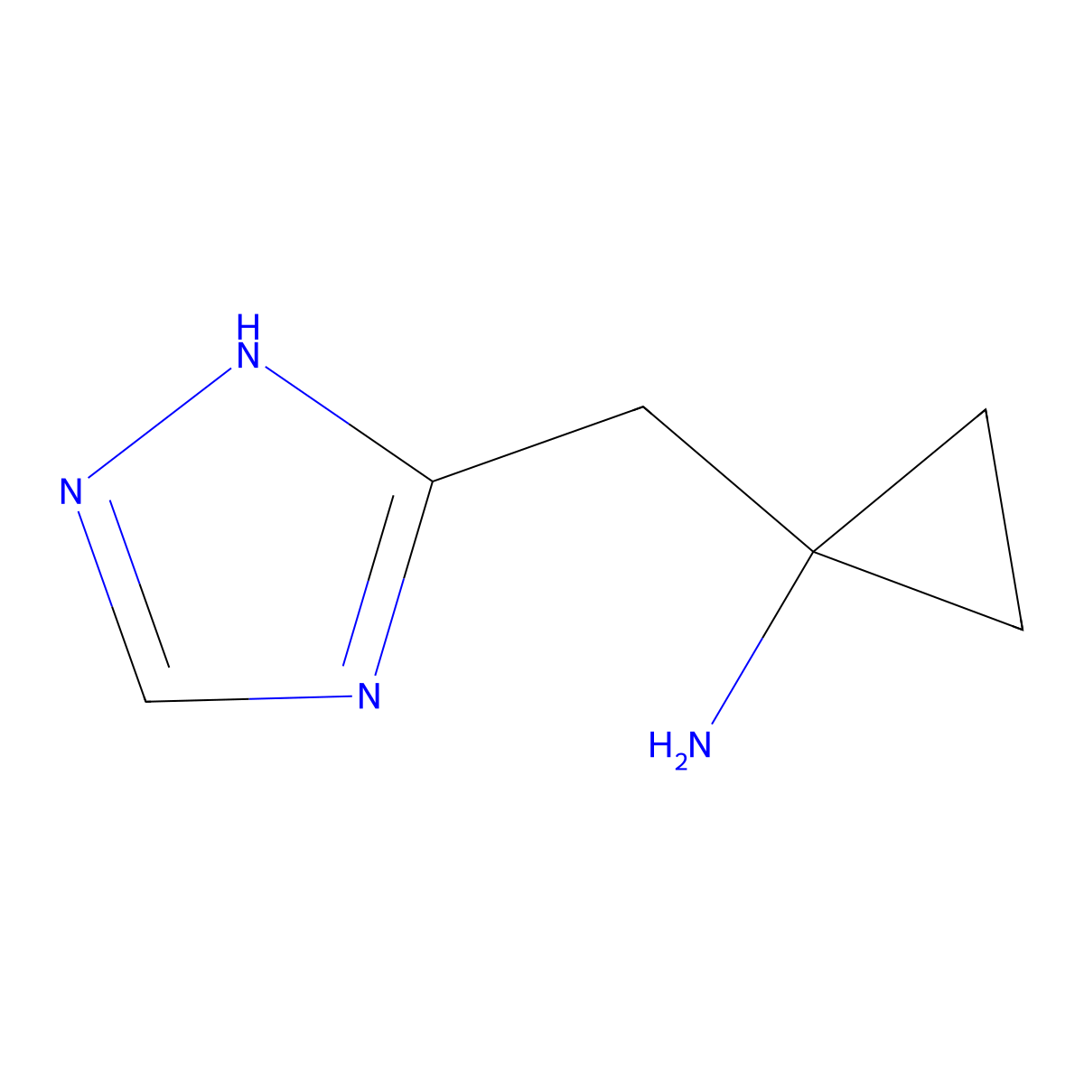 1-[(1H-1,2,4-triazol-3-yl)methyl]cyclopropan-1-amine molecular structure, CAS 1936566-24-3