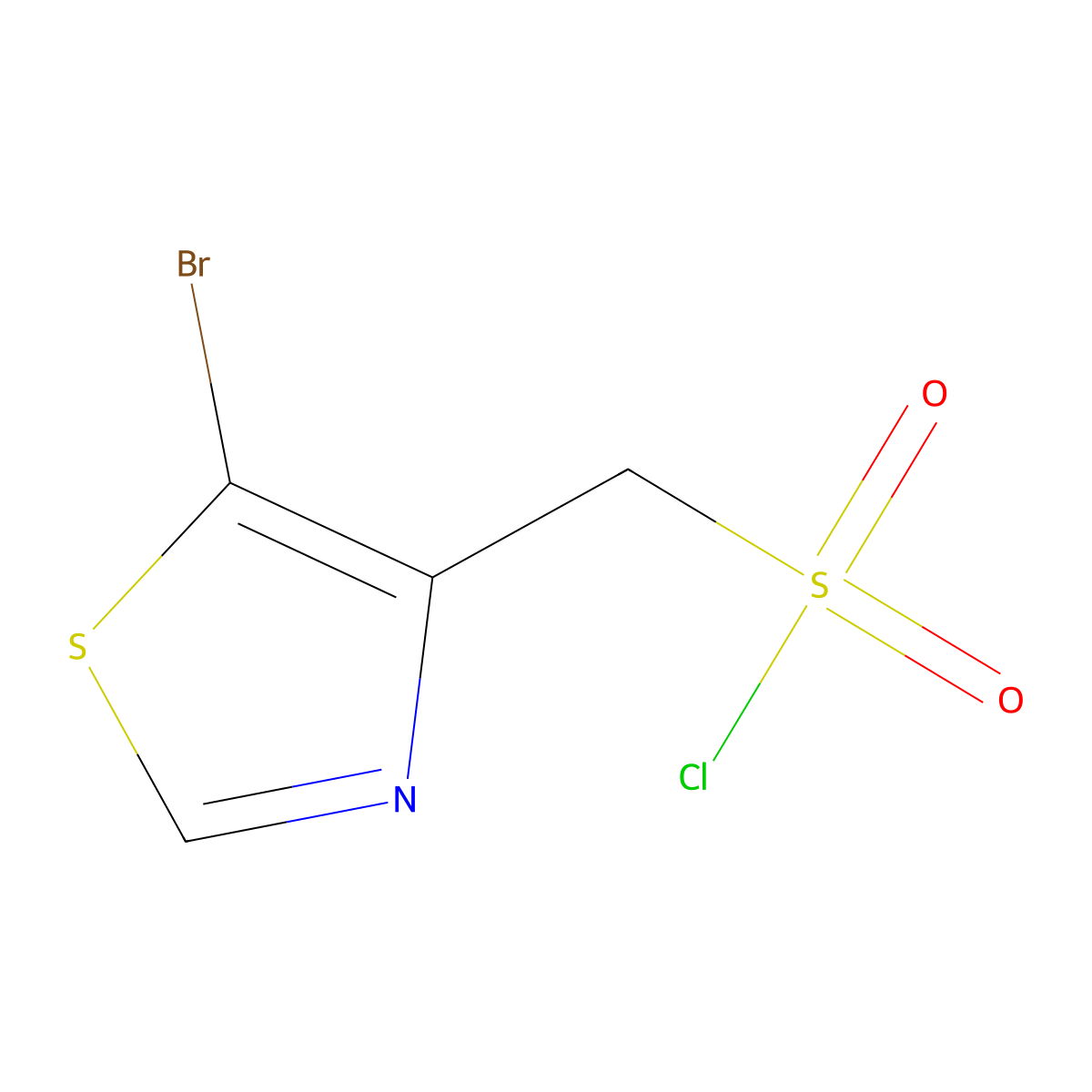 (5-Bromo-1,3-thiazol-4-yl)methanesulfonyl chloride molecular structure, CAS 1936566-69-6