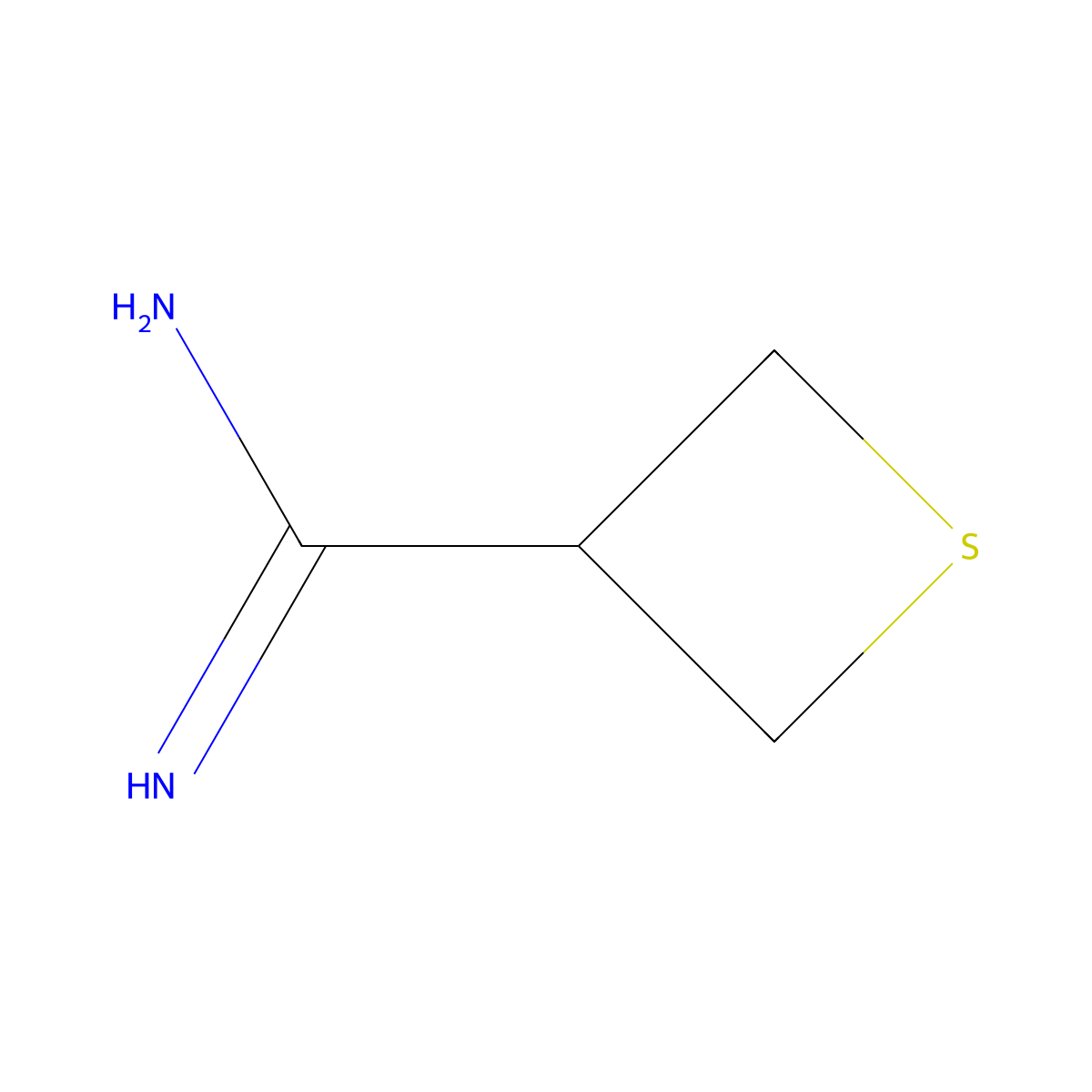 Thietane-3-carboximidamide molecular structure, CAS 1936567-76-8