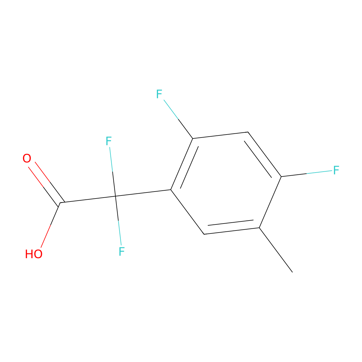 2-(2,4-Difluoro-5-methylphenyl)-2,2-difluoroacetic acid molecular structure, CAS 1936575-02-8