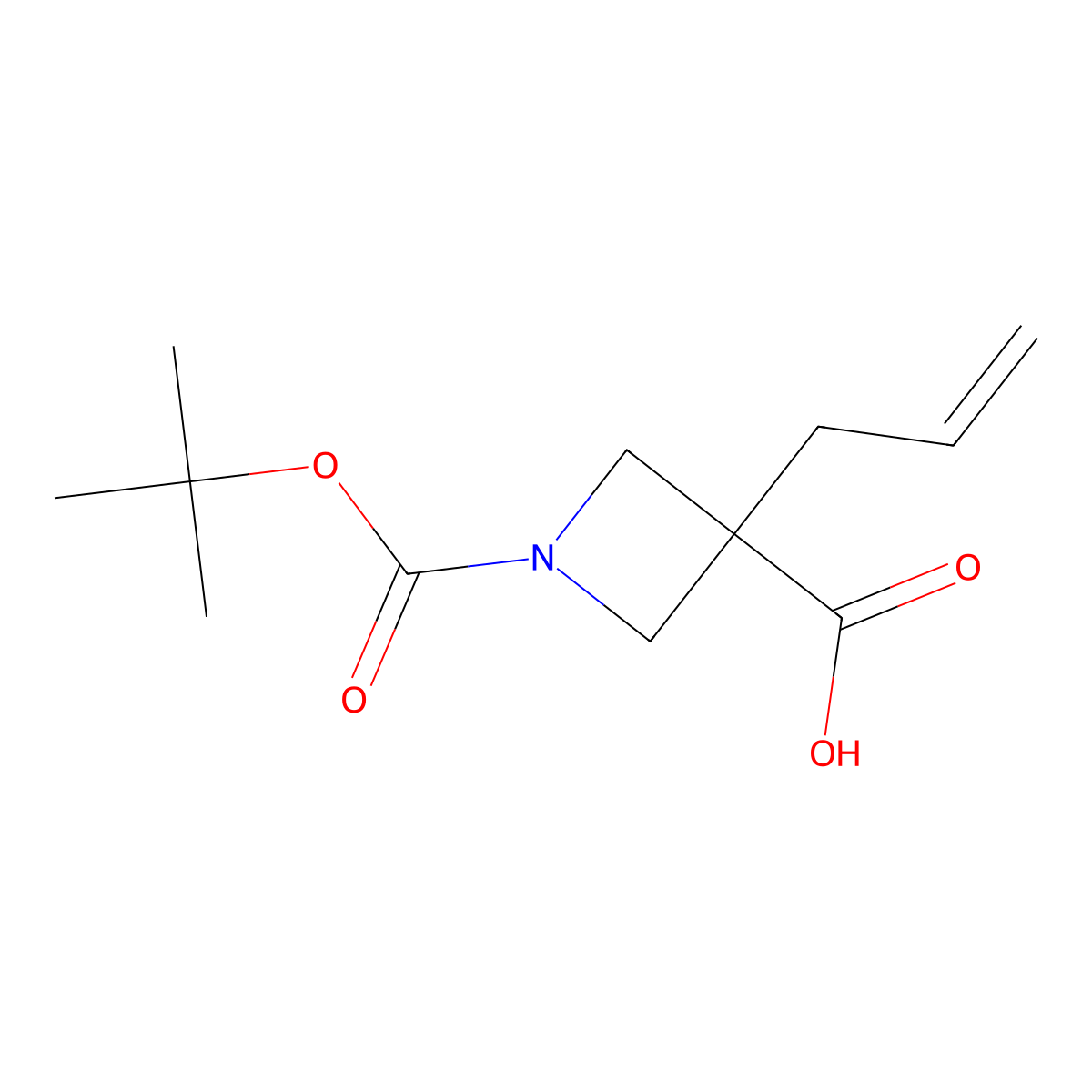 1-[(Tert-butoxy)carbonyl]-3-(prop-2-en-1-yl)azetidine-3-carboxylic acid molecular structure, CAS 1936583-41-3