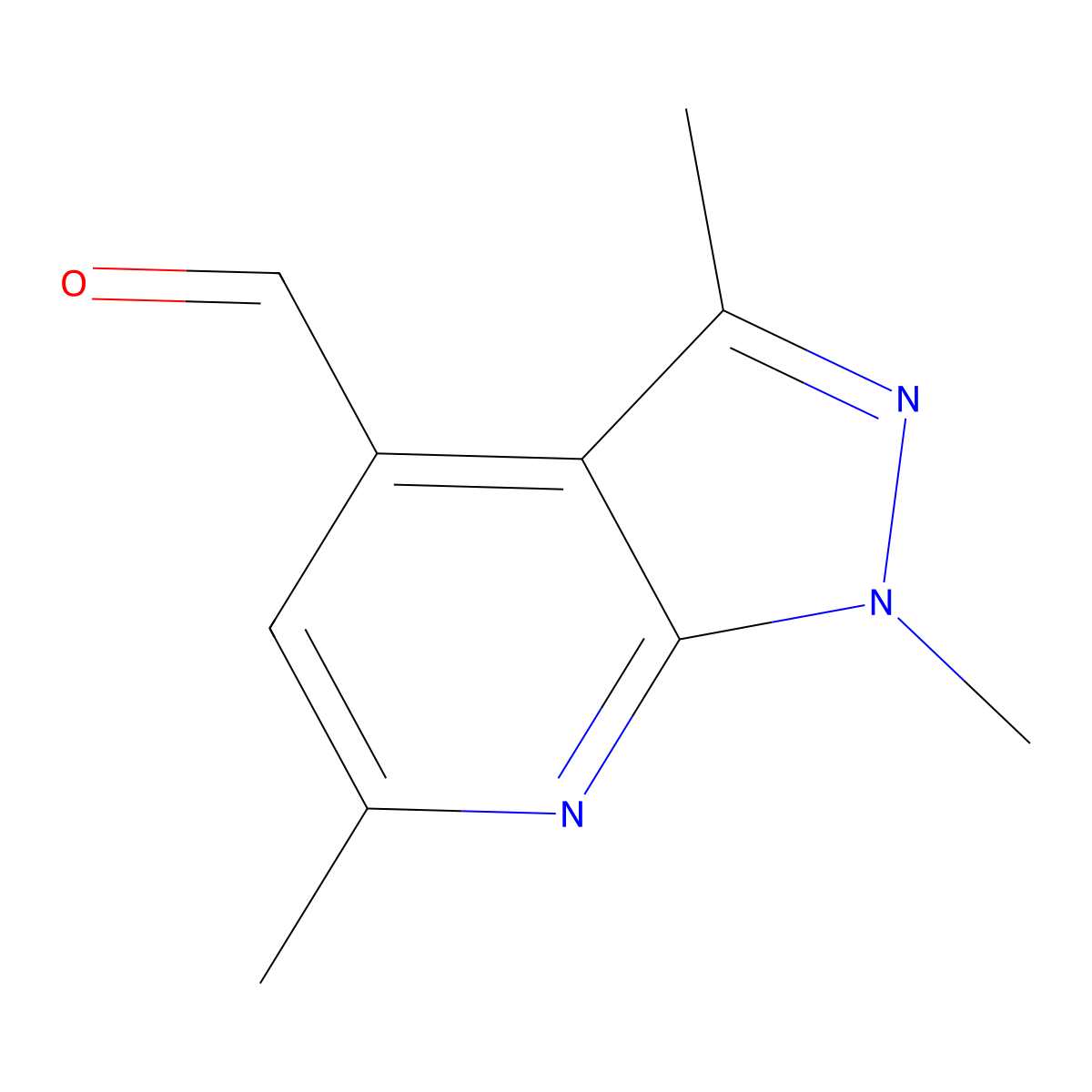 1,3,6-trimethyl-1H-pyrazolo[3,4-b]pyridine-4-carbaldehyde molecular structure, CAS 1936585-84-0