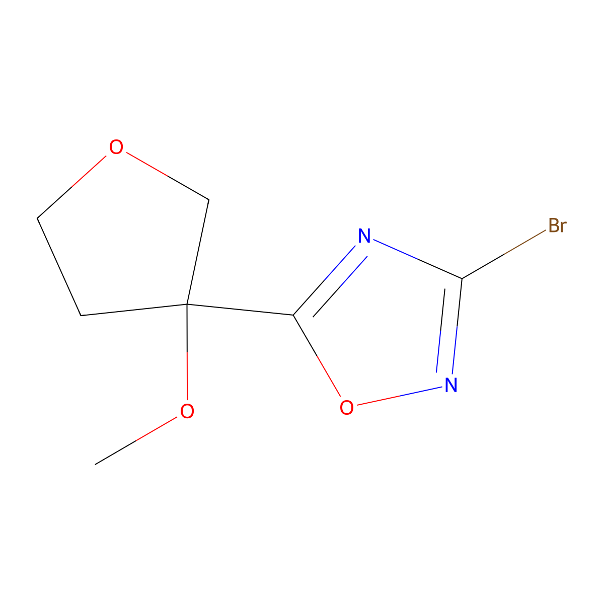 3-Bromo-5-(3-methoxyoxolan-3-yl)-1,2,4-oxadiazole molecular structure, CAS 1936587-87-9