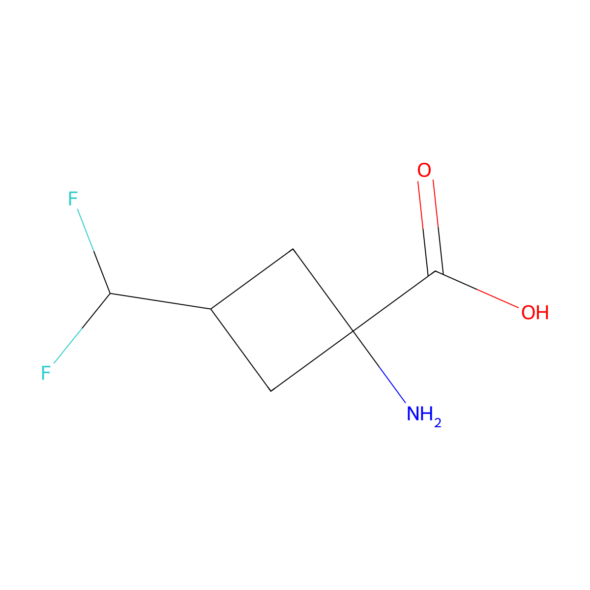 1-Amino-3-(difluoromethyl)cyclobutane-1-carboxylic acid molecular structure, CAS 1936588-02-1