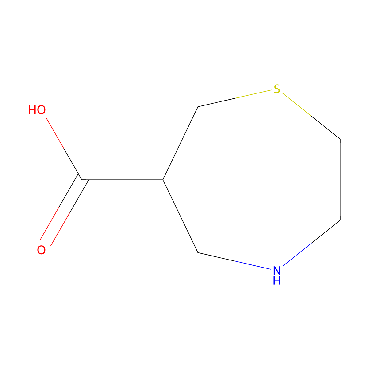 1,4-Thiazepane-6-carboxylic acid molecular structure, CAS 1936589-99-9