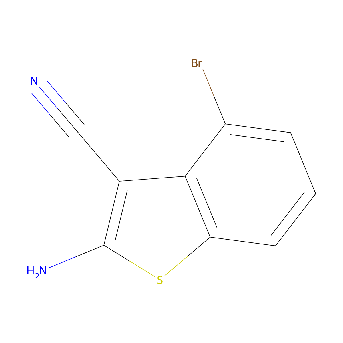 2-Amino-4-bromobenzo[b]thiophene-3-carbonitrile molecular structure, CAS 1936590-03-2