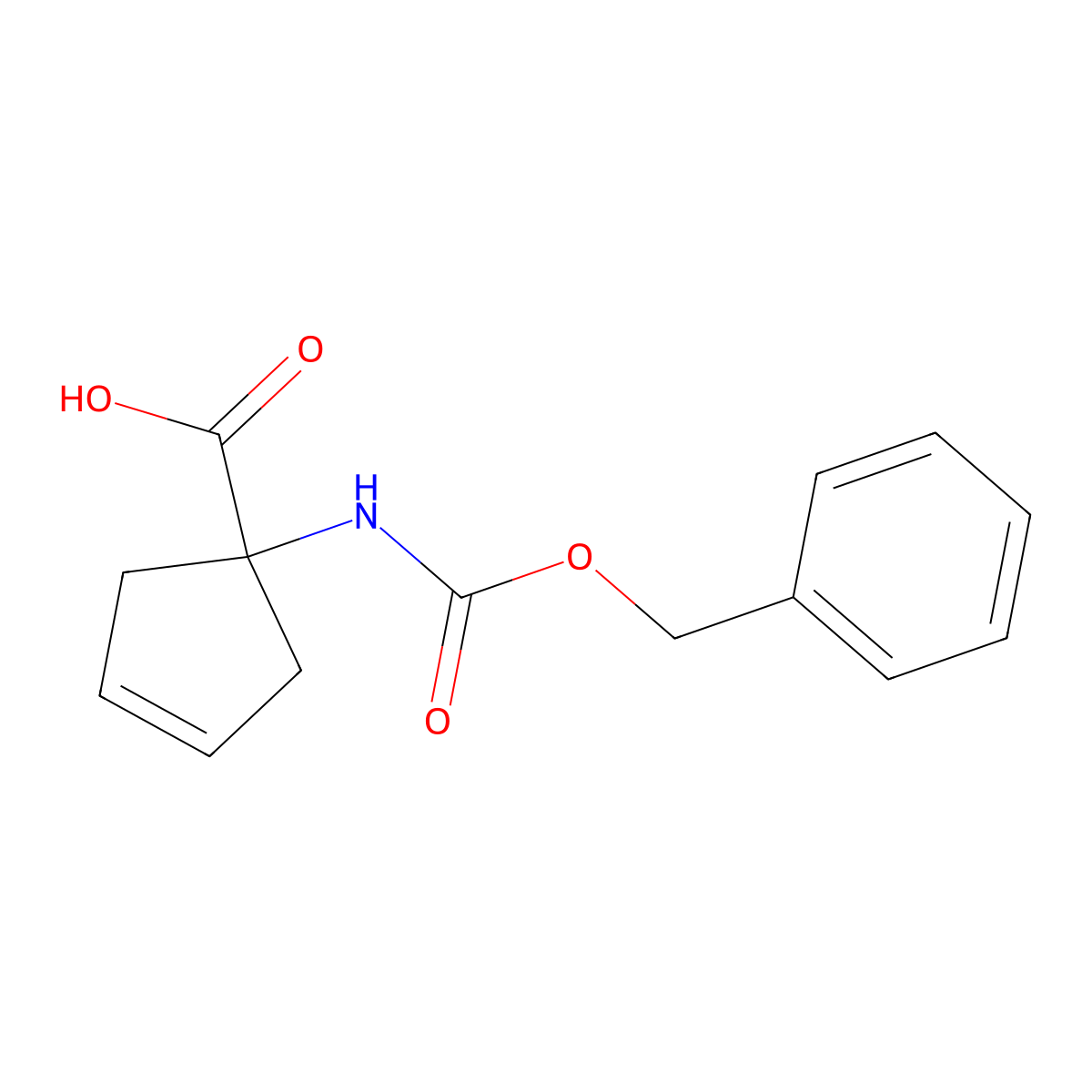 1-{[(Benzyloxy)carbonyl]amino}cyclopent-3-ene-1-carboxylic acid molecular structure, CAS 1936592-26-5