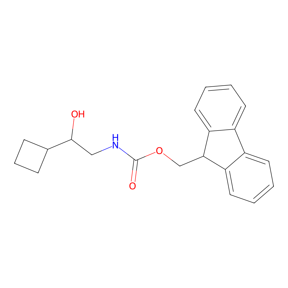 (9H-fluoren-9-yl)methyl N-(2-cyclobutyl-2-hydroxyethyl)carbamate molecular structure, CAS 1936592-92-5