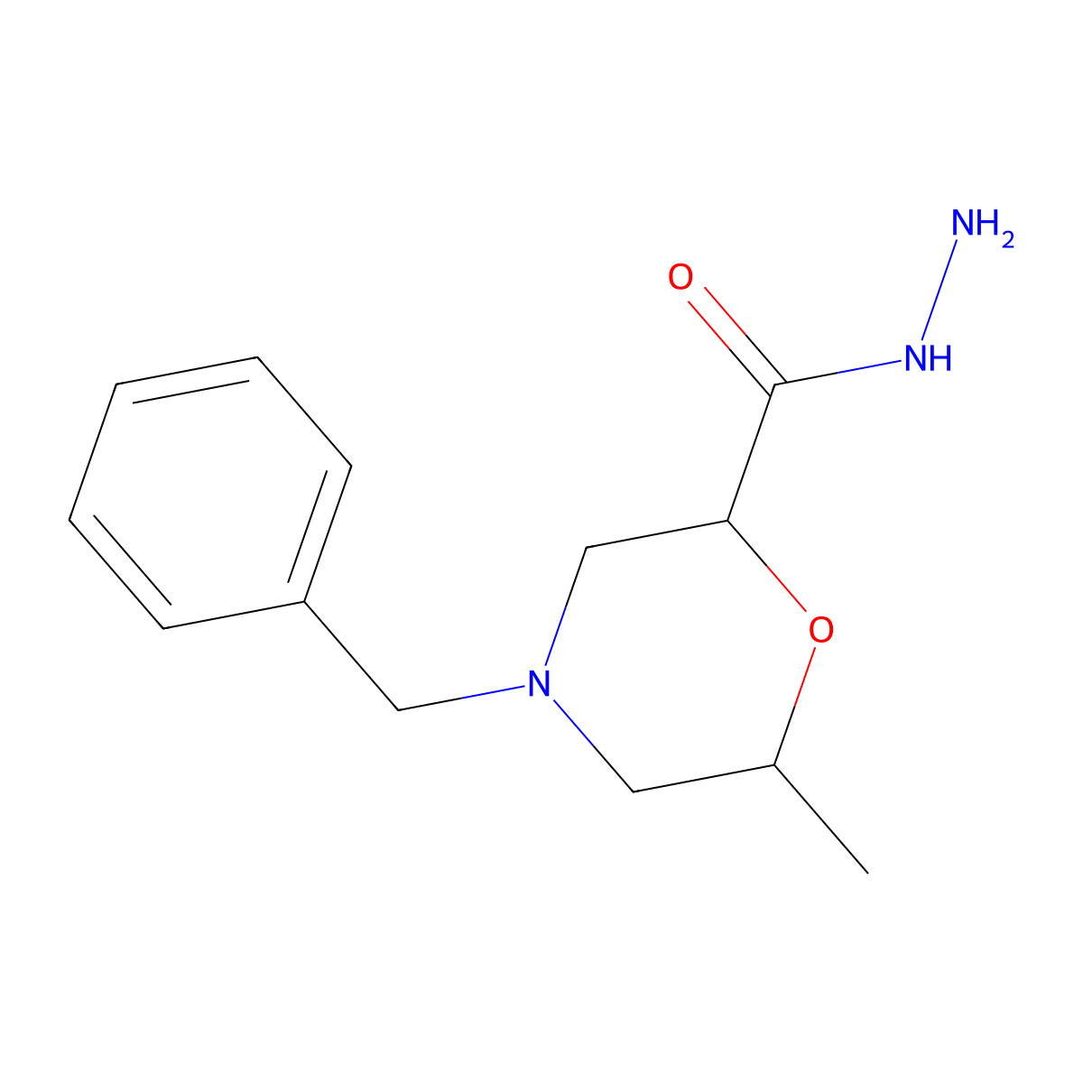 4-Benzyl-6-methylmorpholine-2-carbohydrazide molecular structure, CAS 1936593-40-6