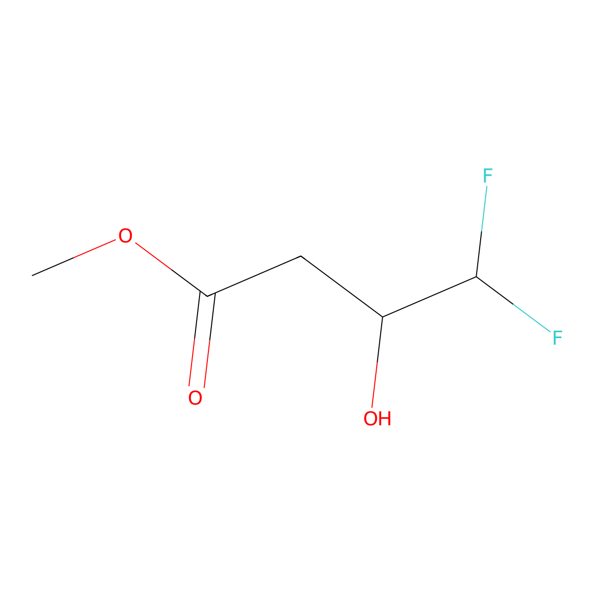 Methyl 4,4-difluoro-3-hydroxybutanoate molecular structure, CAS 1936594-75-0