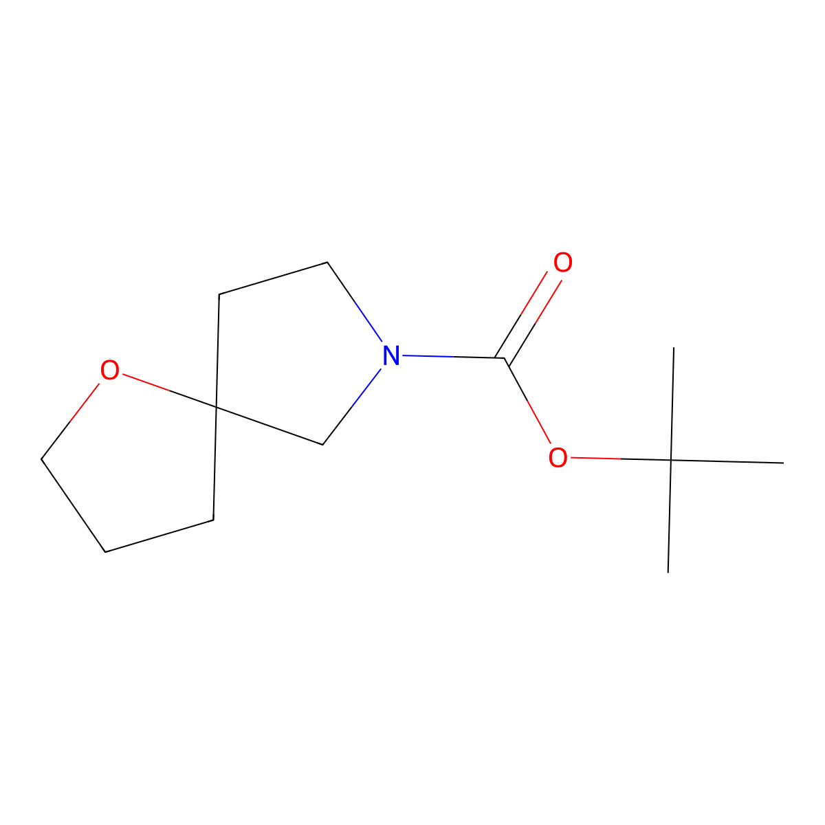 Tert-butyl 1-oxa-7-azaspiro[4.4]nonane-7-carboxylate molecular structure, CAS 1936600-09-7