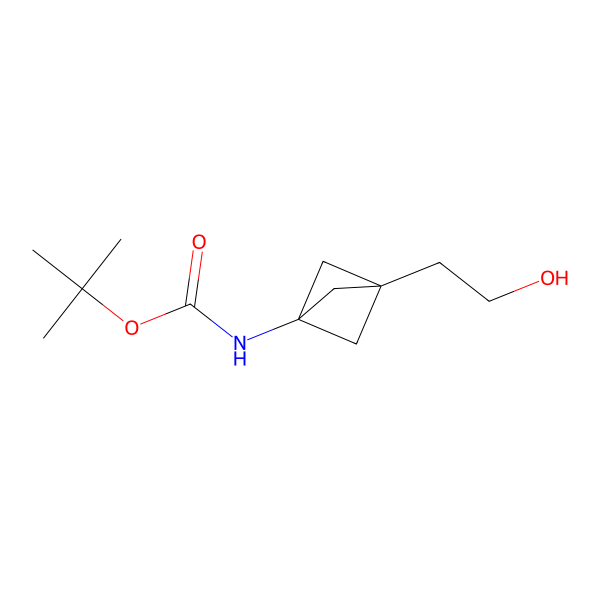 Tert-Butyl (3-(2-Hydroxyethyl)Bicyclo[1.1.1]Pentan-1-Yl)Carbamate molecular structure, CAS 1936602-36-6