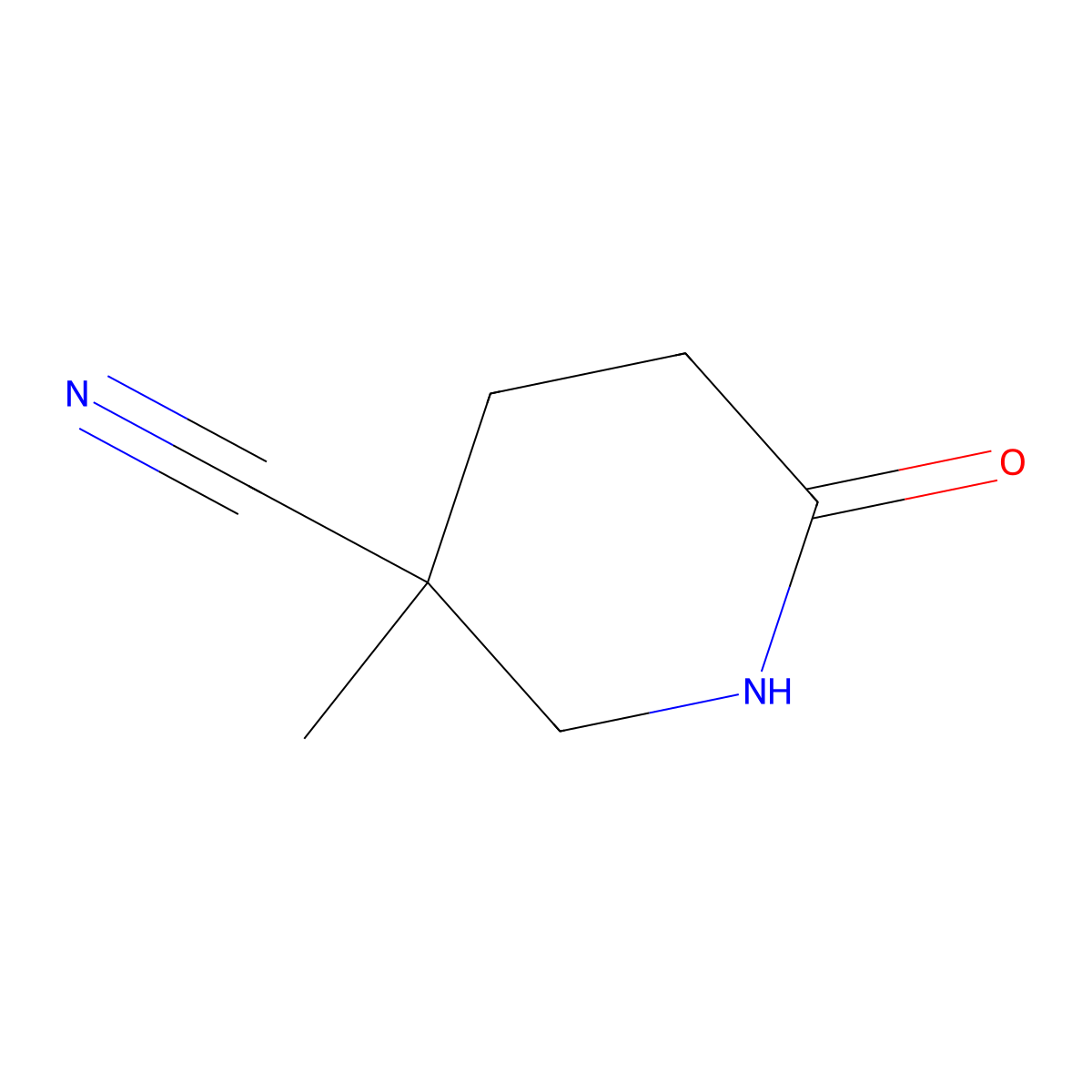 3-Methyl-6-oxopiperidine-3-carbonitrile molecular structure, CAS 1936606-19-7