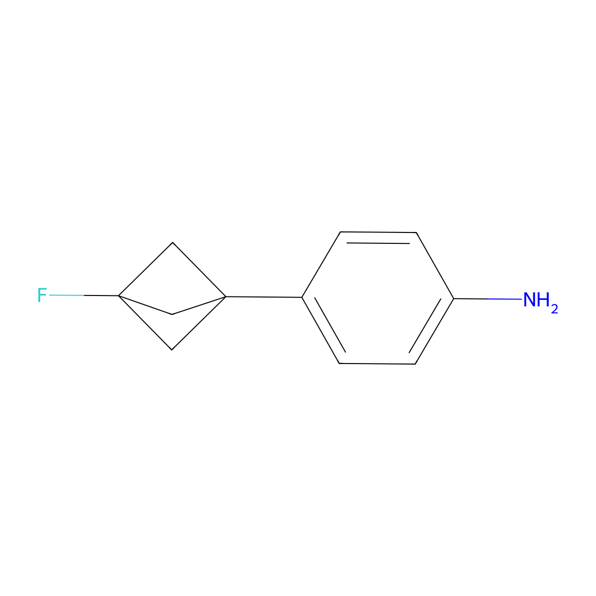 4-(3-Fluorobicyclo[1.1.1]pentan-1-yl)aniline molecular structure, CAS 1936606-29-9
