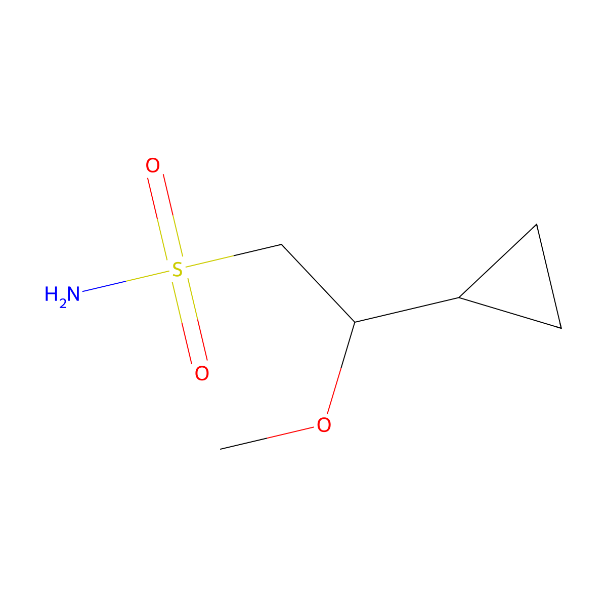 2-Cyclopropyl-2-methoxyethane-1-sulfonamide molecular structure, CAS 1936606-31-3