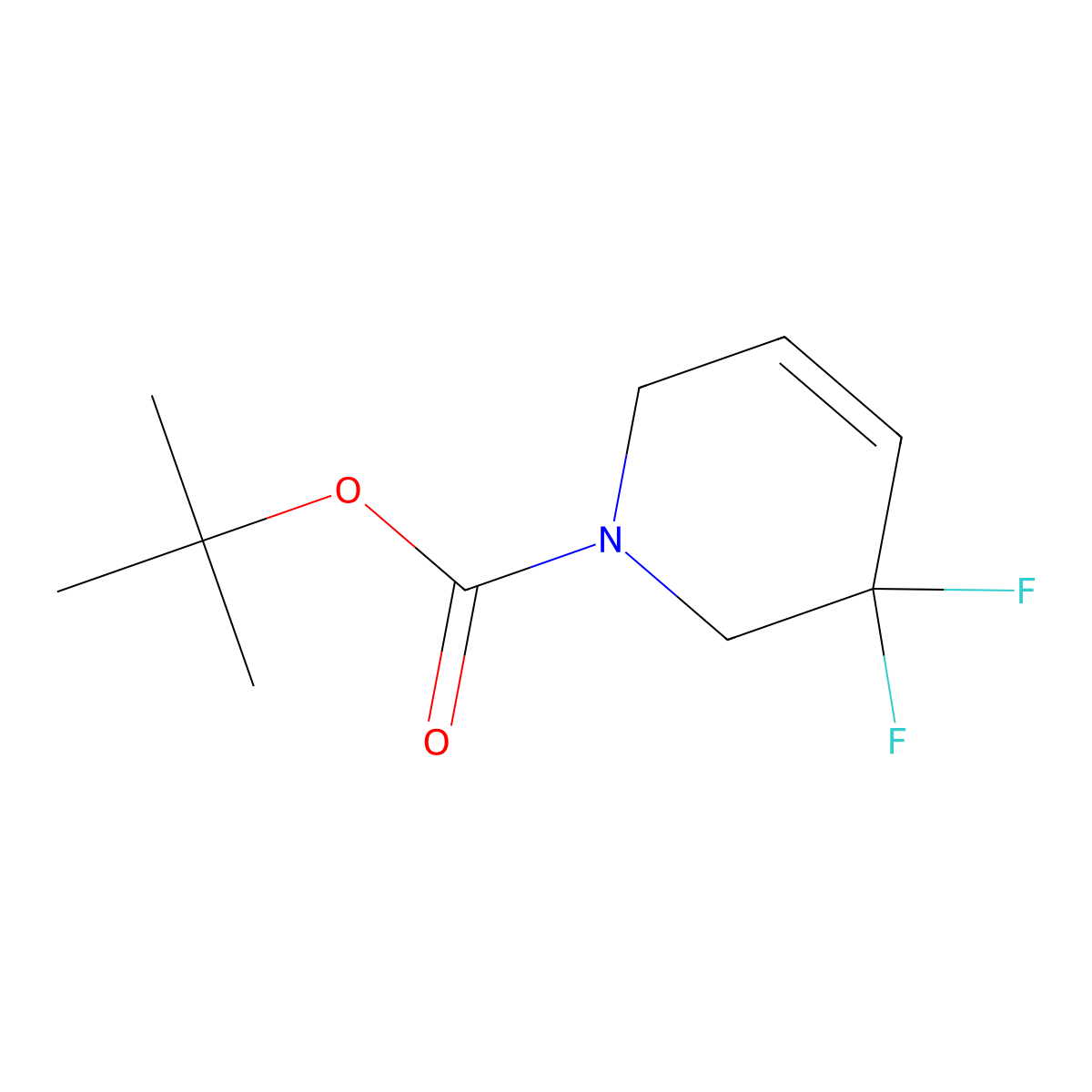 tert-Butyl 3,3-difluoro-1,2,3,6-tetrahydropyridine-1-carboxylate molecular structure, CAS 1936610-17-1
