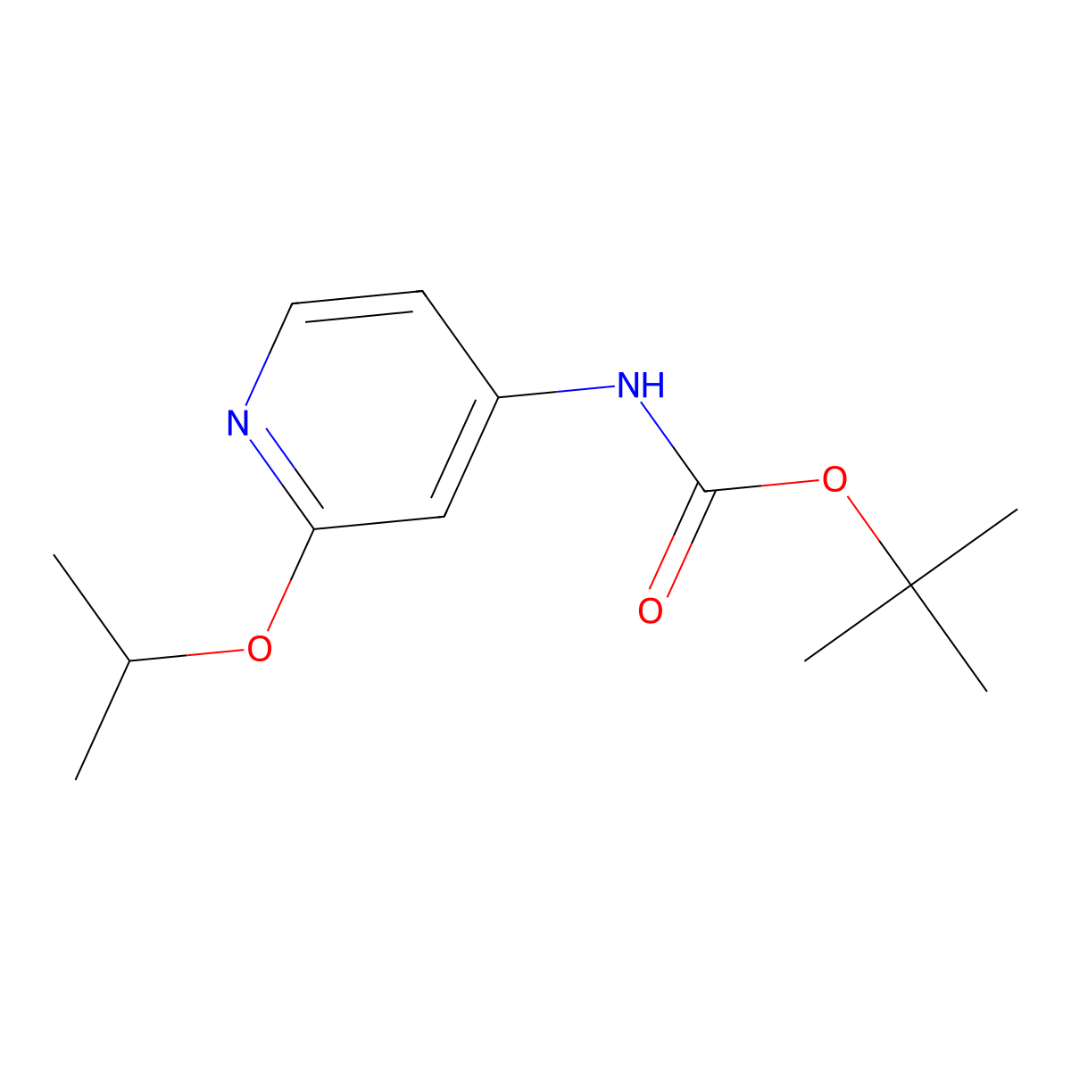 tert-butyl N-[2-(propan-2-yloxy)pyridin-4-yl]carbamate molecular structure, CAS 1936610-26-2