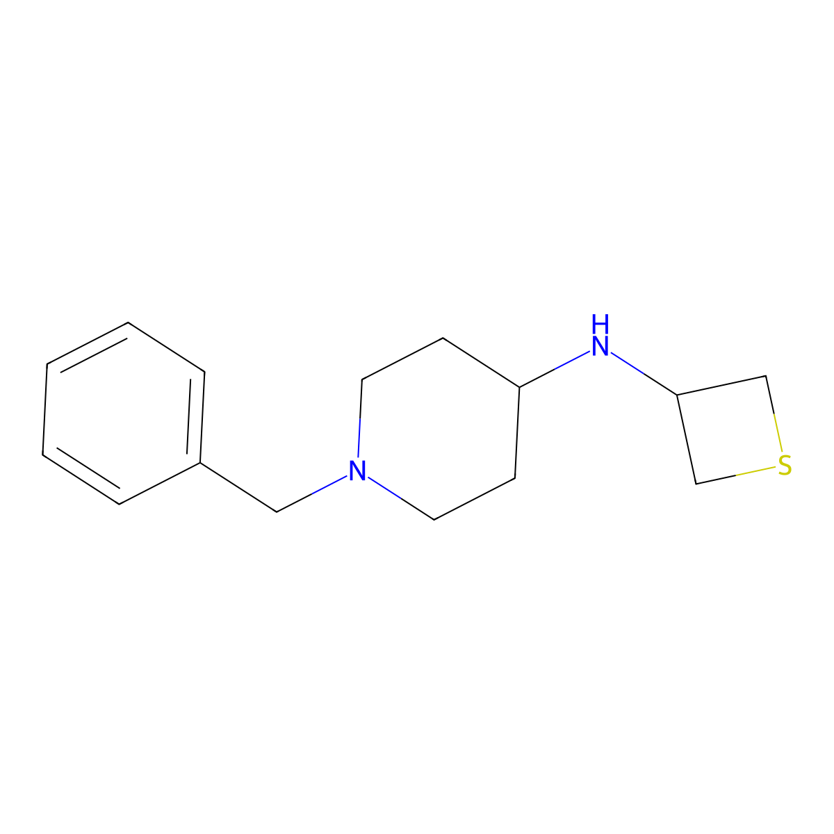 1-Benzyl-N-(thietan-3-yl)piperidin-4-amine molecular structure, CAS 1936610-88-6