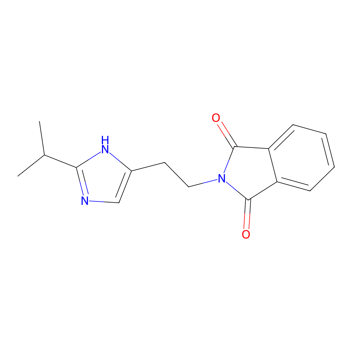 2-{2-[2-(propan-2-yl)-1H-imidazol-5-yl]ethyl}-2,3-dihydro-1H-isoindole-1,3-dione molecular structure, CAS 1936614-29-7