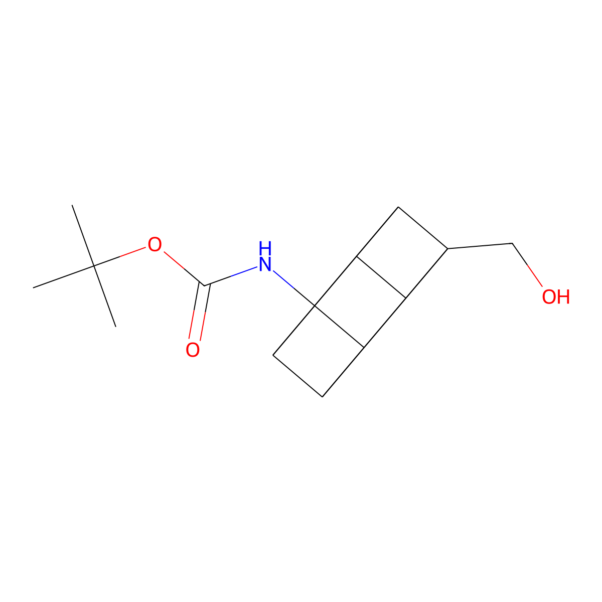 tert-Butyl (4-(hydroxymethyl)cuban-1-yl)carbamate molecular structure, CAS 1936617-11-6