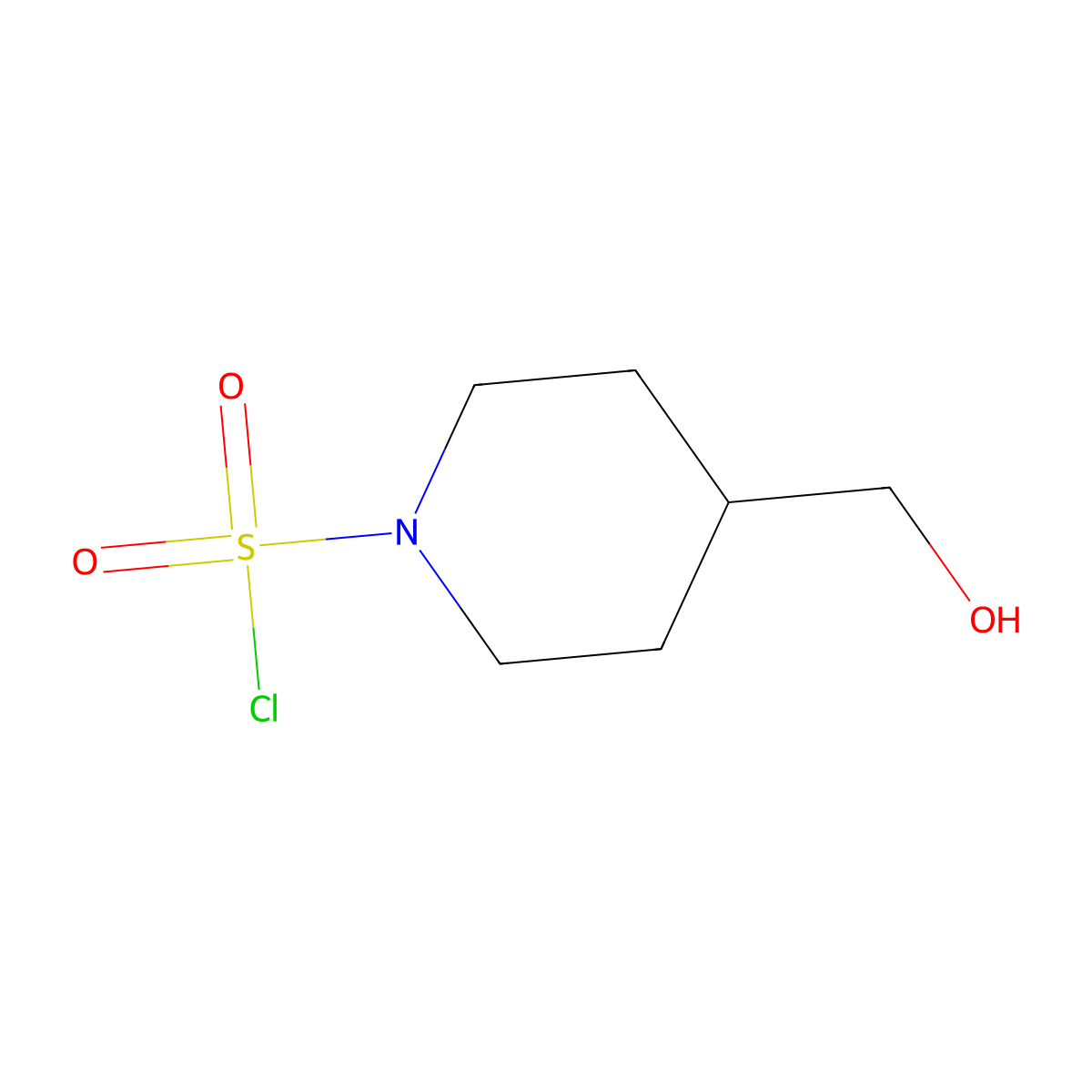 4-(Hydroxymethyl)piperidine-1-sulfonyl chloride molecular structure, CAS 1936617-72-9