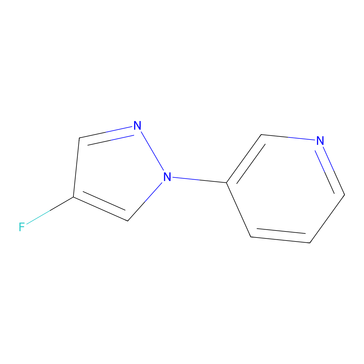 3-(4-fluoro-1H-pyrazol-1-yl)pyridine molecular structure, CAS 1936620-39-1