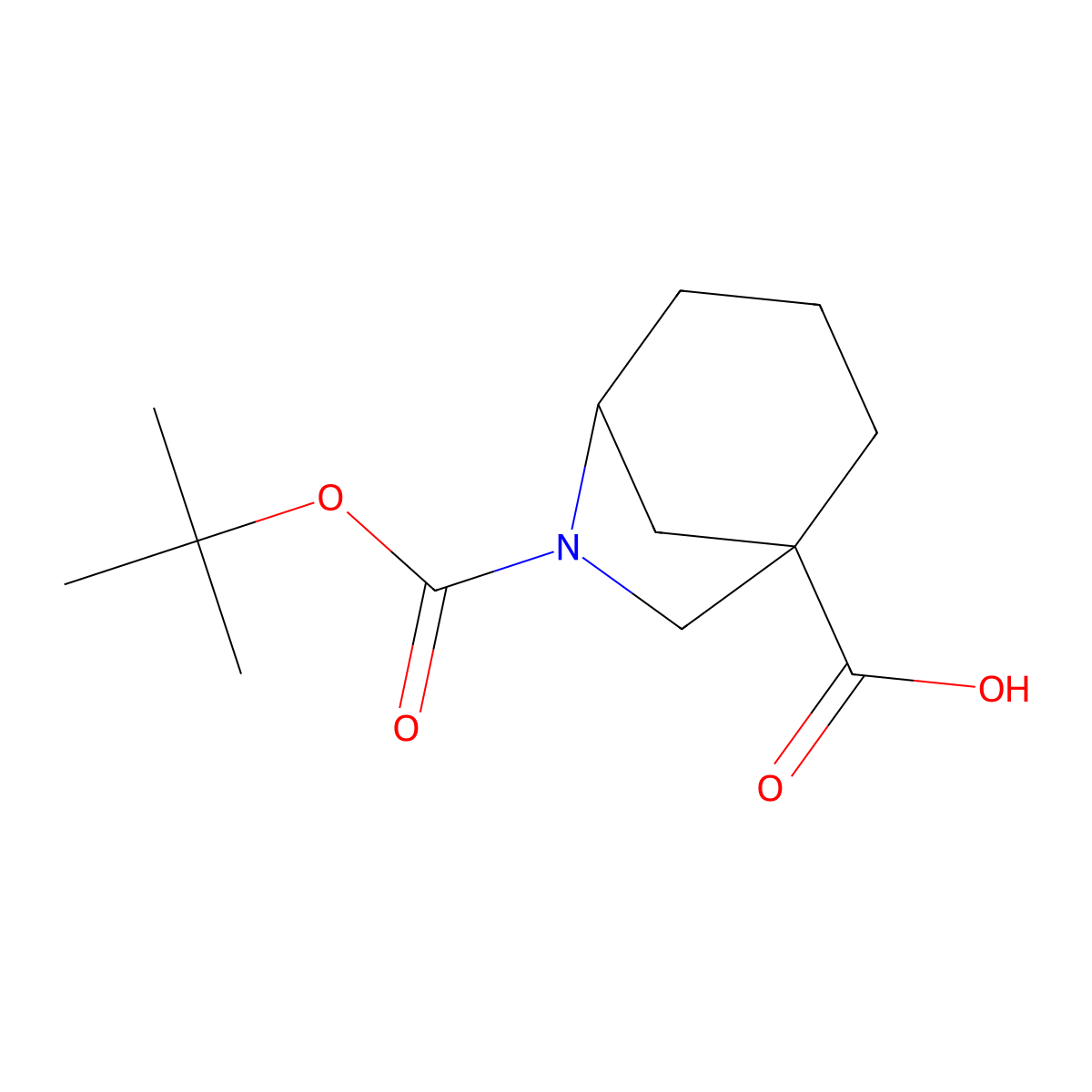 6-[(Tert-butoxy)carbonyl]-6-azabicyclo[3.2.1]octane-1-carboxylic acid molecular structure, CAS 1936623-70-9