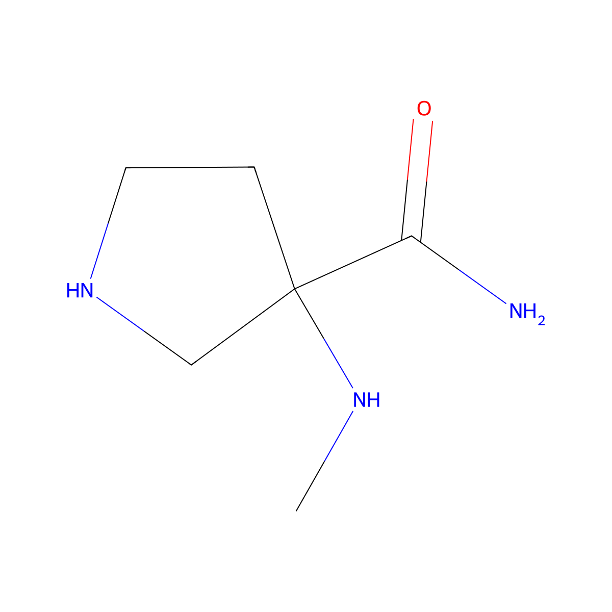 3-(Methylamino)pyrrolidine-3-carboxamide molecular structure, CAS 1936625-45-4