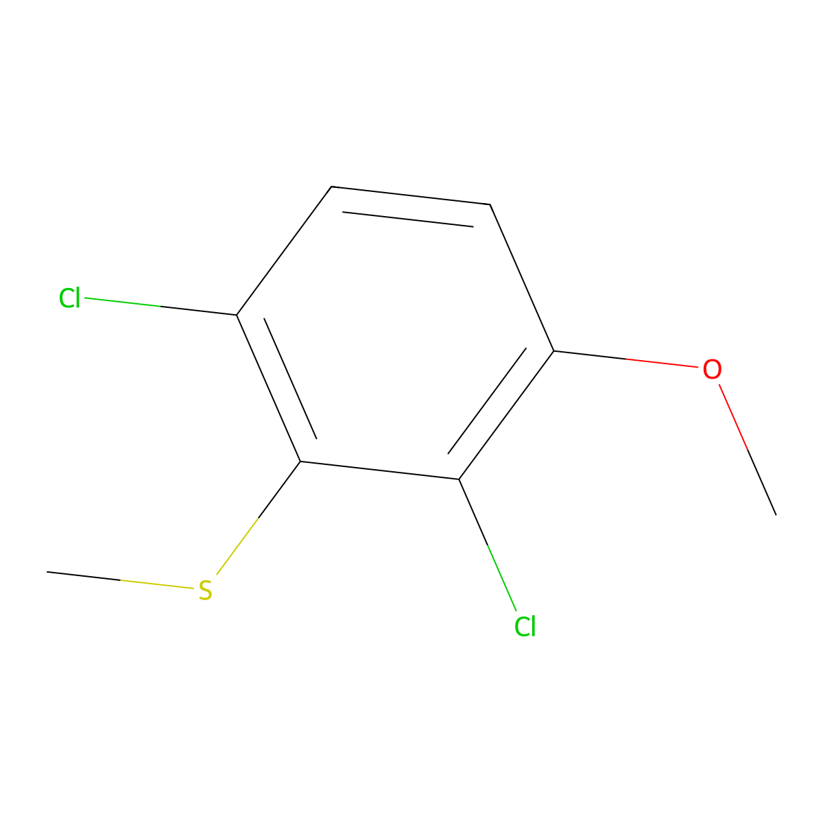 (2,6-Dichloro-3-methoxyphenyl)(methyl)sulfane molecular structure, CAS 1936630-08-8