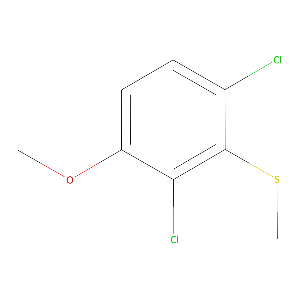 (2,6-Dichloro-3-methoxyphenyl)(methyl)sulfane molecular structure, CAS 1936630-08-8