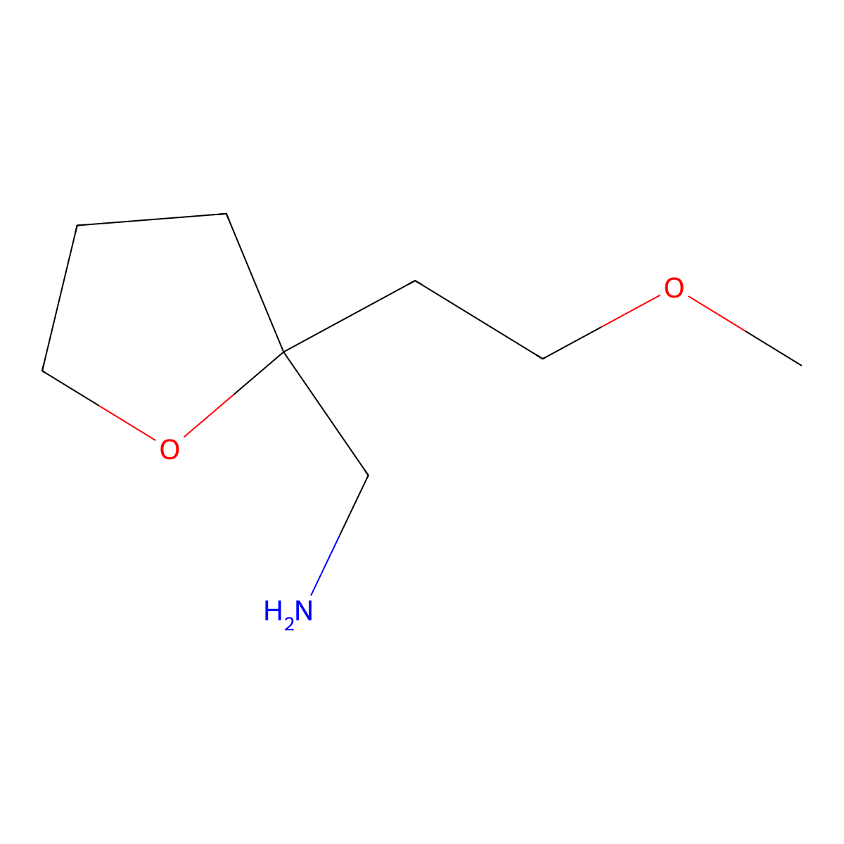 1-[2-(2-Methoxyethyl)oxolan-2-yl]methanamine molecular structure, CAS 1936630-14-6